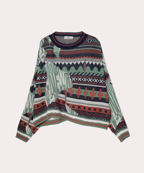 BROKEN FAIR ISLE JUMPER ニット(ブルー)（レディース）（1210152022