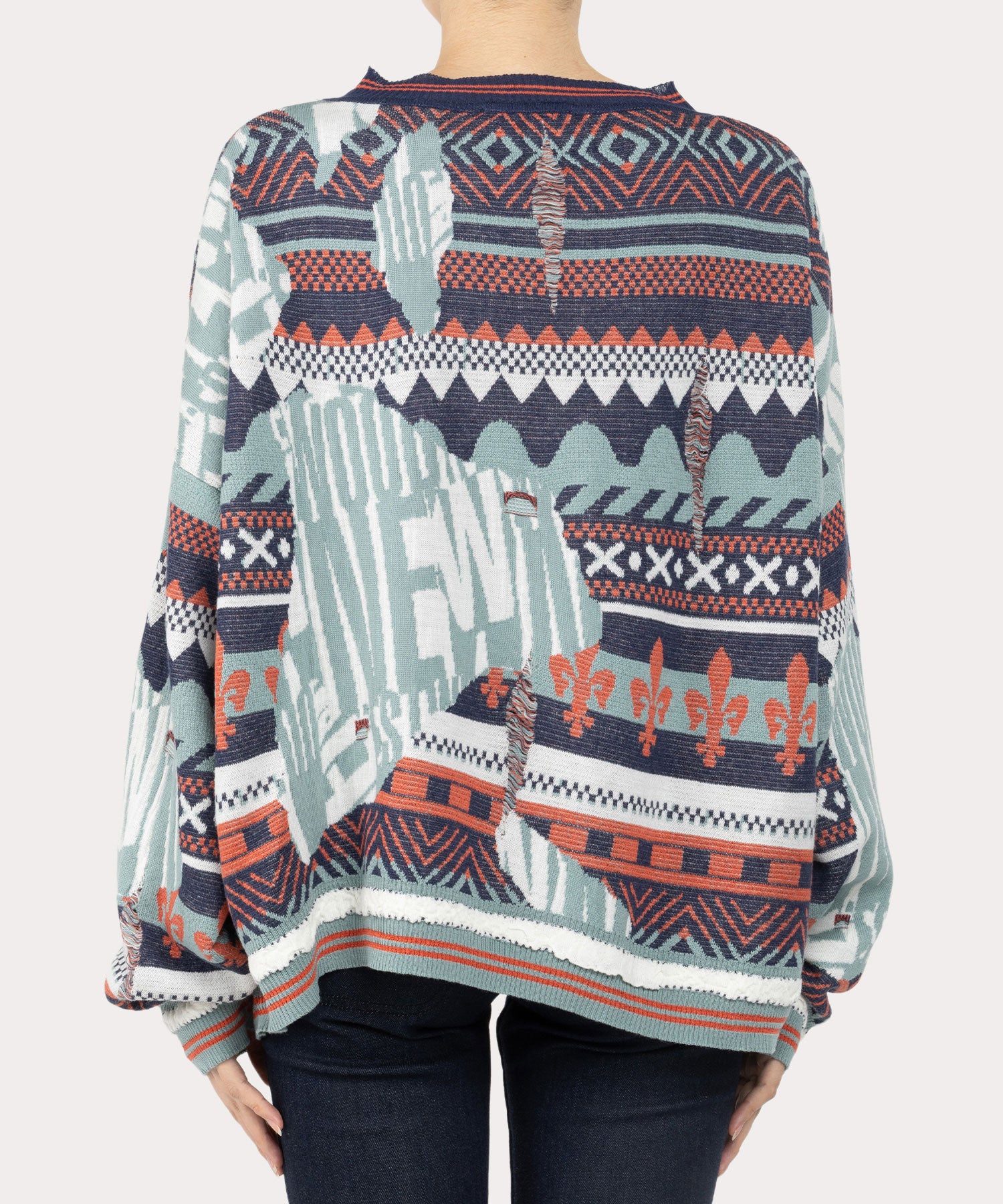 Vivienne westwood ニット BROKEN FAIR ISLE JUMPER ニット(ブルー)（レディース