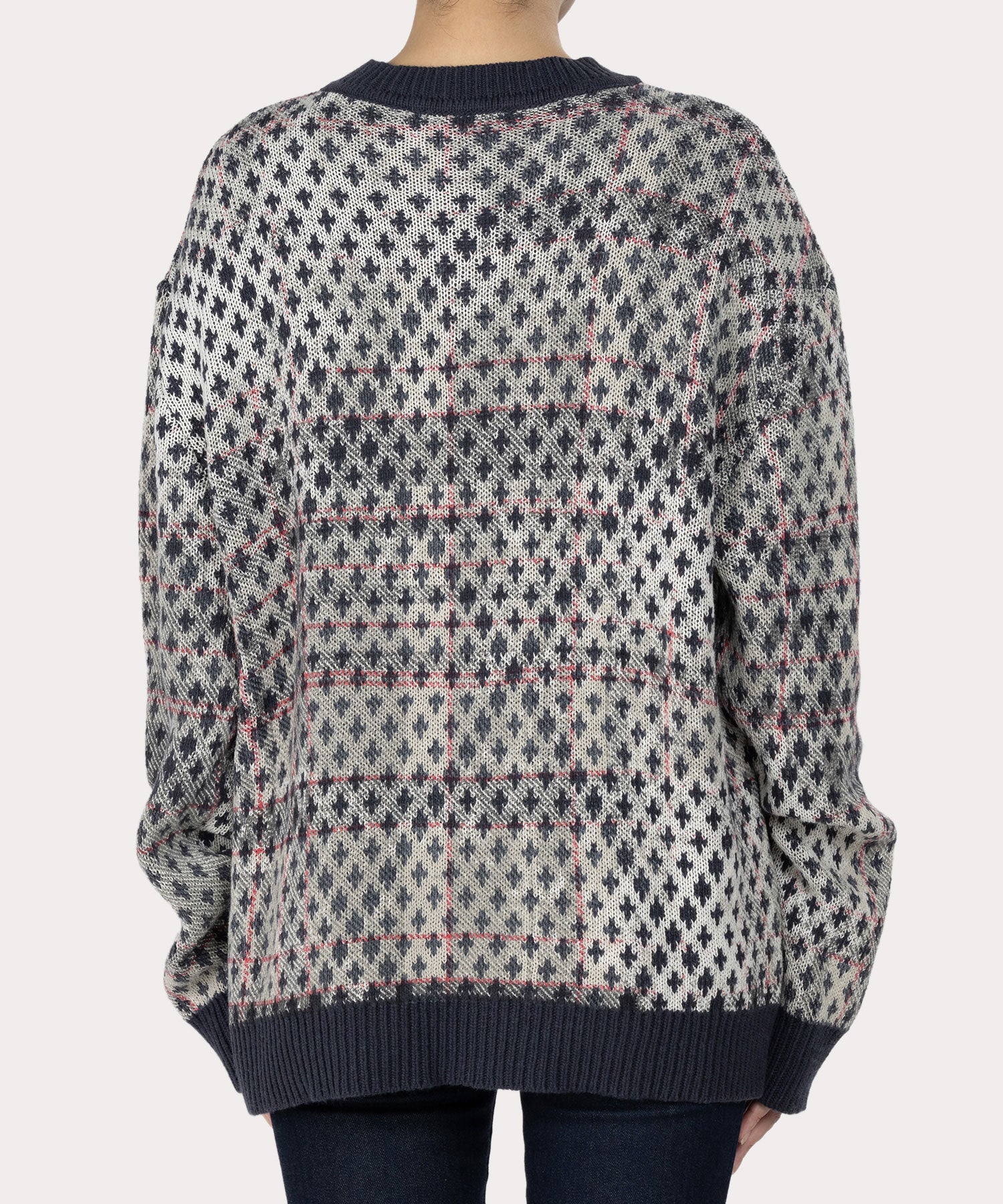 DISTRESSED TARTAN JUMPERニット(オフホワイト系)（レディース