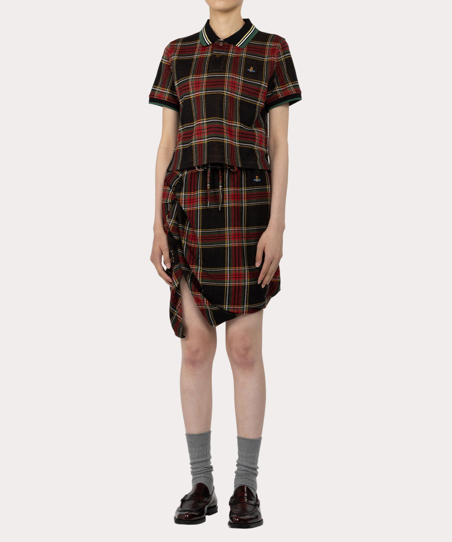 ヴィヴィアンウエストウッド ポロシャツスタイル ミニワンピース 半袖 MINI CLASSIC ポロシャツ(カーキ)（レディース）（1210352016