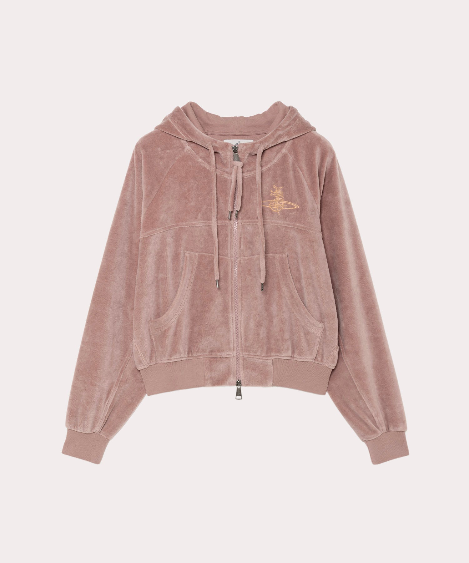 ヴィヴィアンウエストウッド 半袖フーディー CROPPED RAGLAN ZIPフーディー(ピンク)（レディース）（1210352018