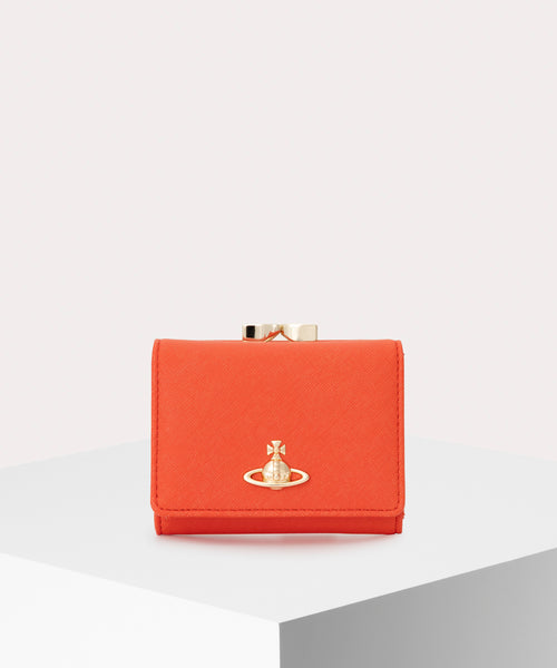 SAFFIANO 口金三つ折り財布(ブルー系)（レディース
