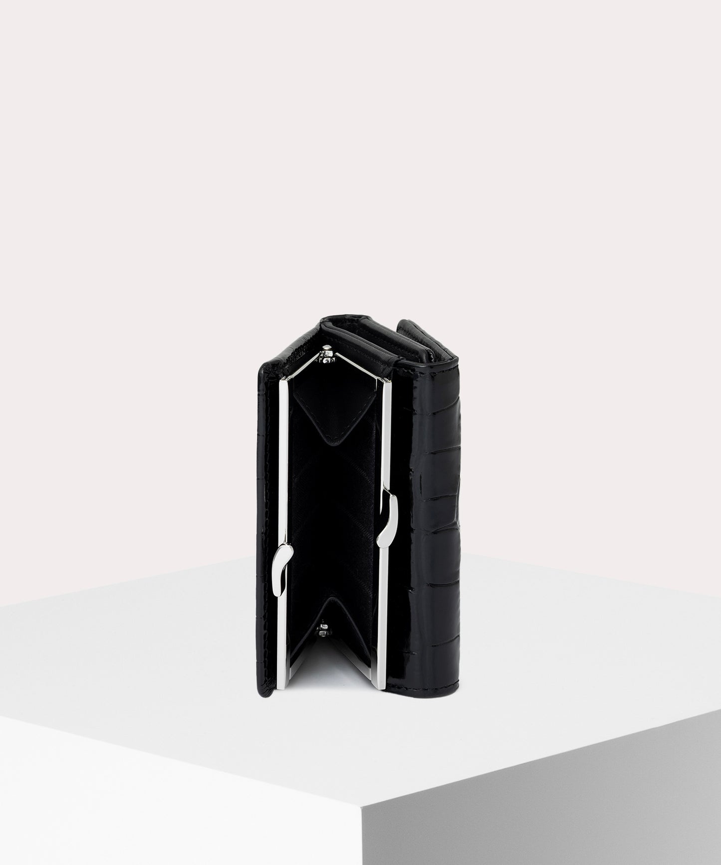 EMBOSS CROC LEATHE 口金三つ折り財布