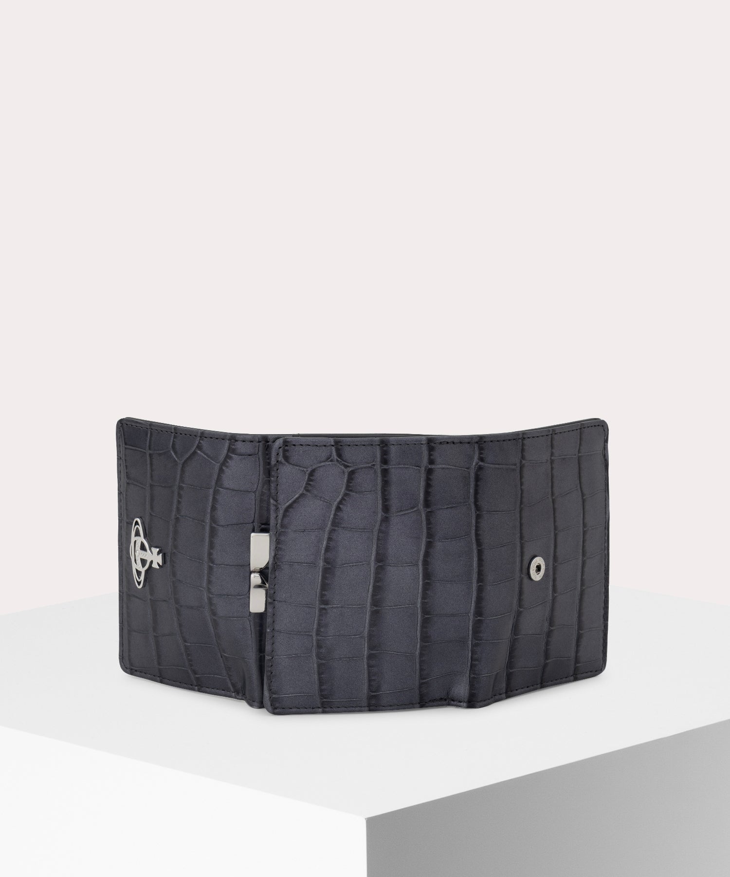 EMBOSSED 口金三つ折り財布(グレー)（レディース）（1220951206