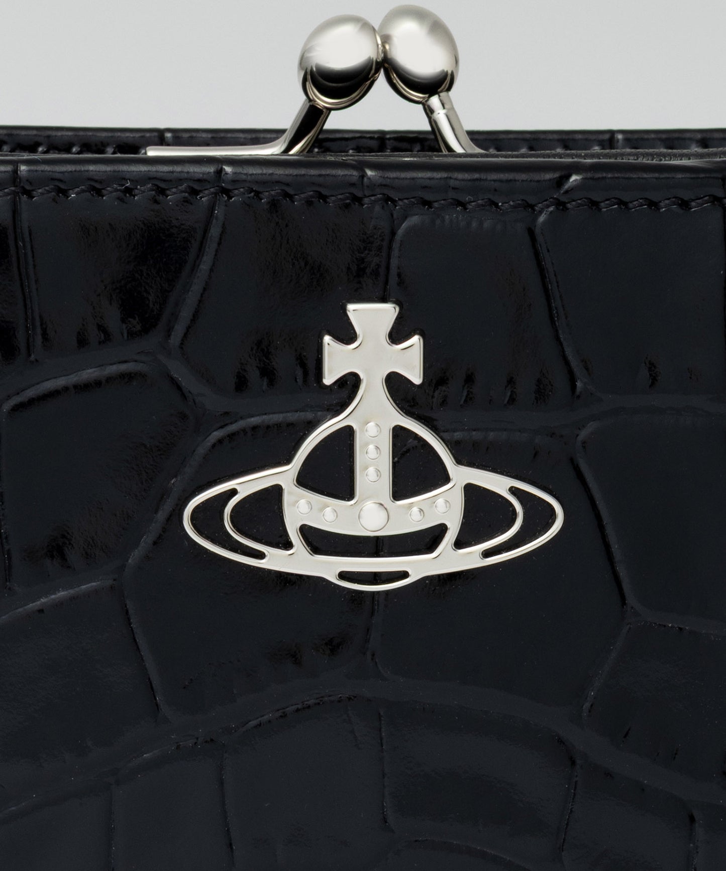 EMBOSS CROC LEATHE 口金二つ折り財布