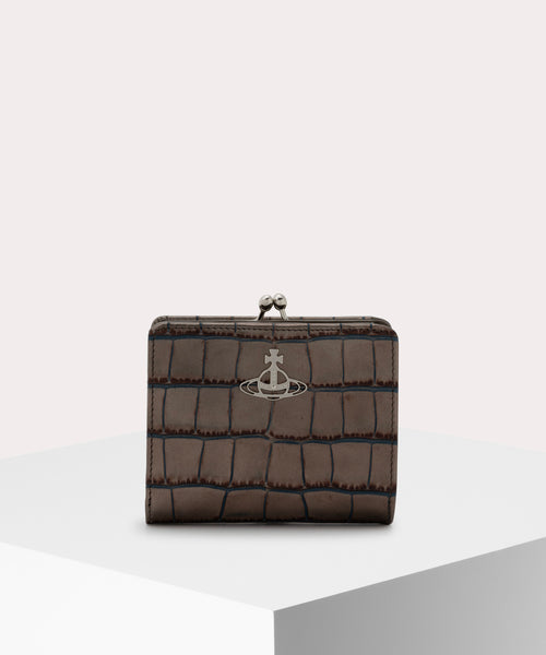EMBOSSED 口金二つ折り財布(ブラウン系)（レディース