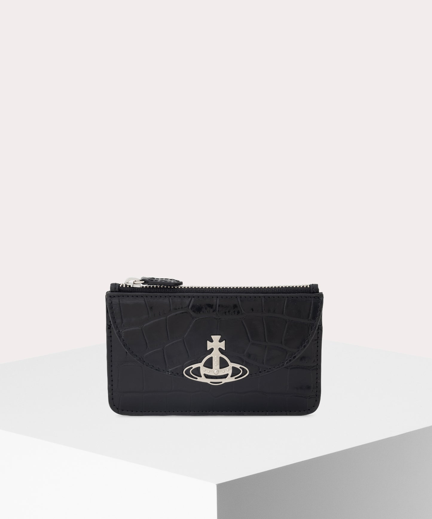 EMBOSS CROC LEATHER ファスナー付きカードケース