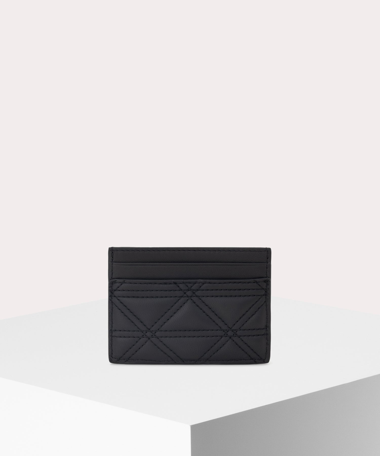 QUILTED NAPPA カードケース(ブラック)（レディース