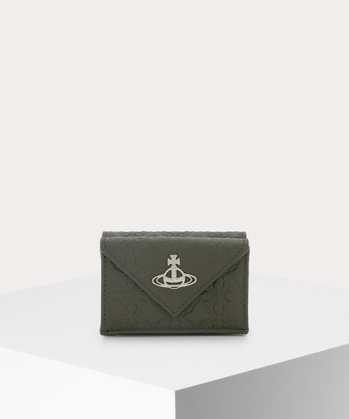 EMBOSSED NAPPA ENVELOPE 三つ折りミニ財布(グリーン