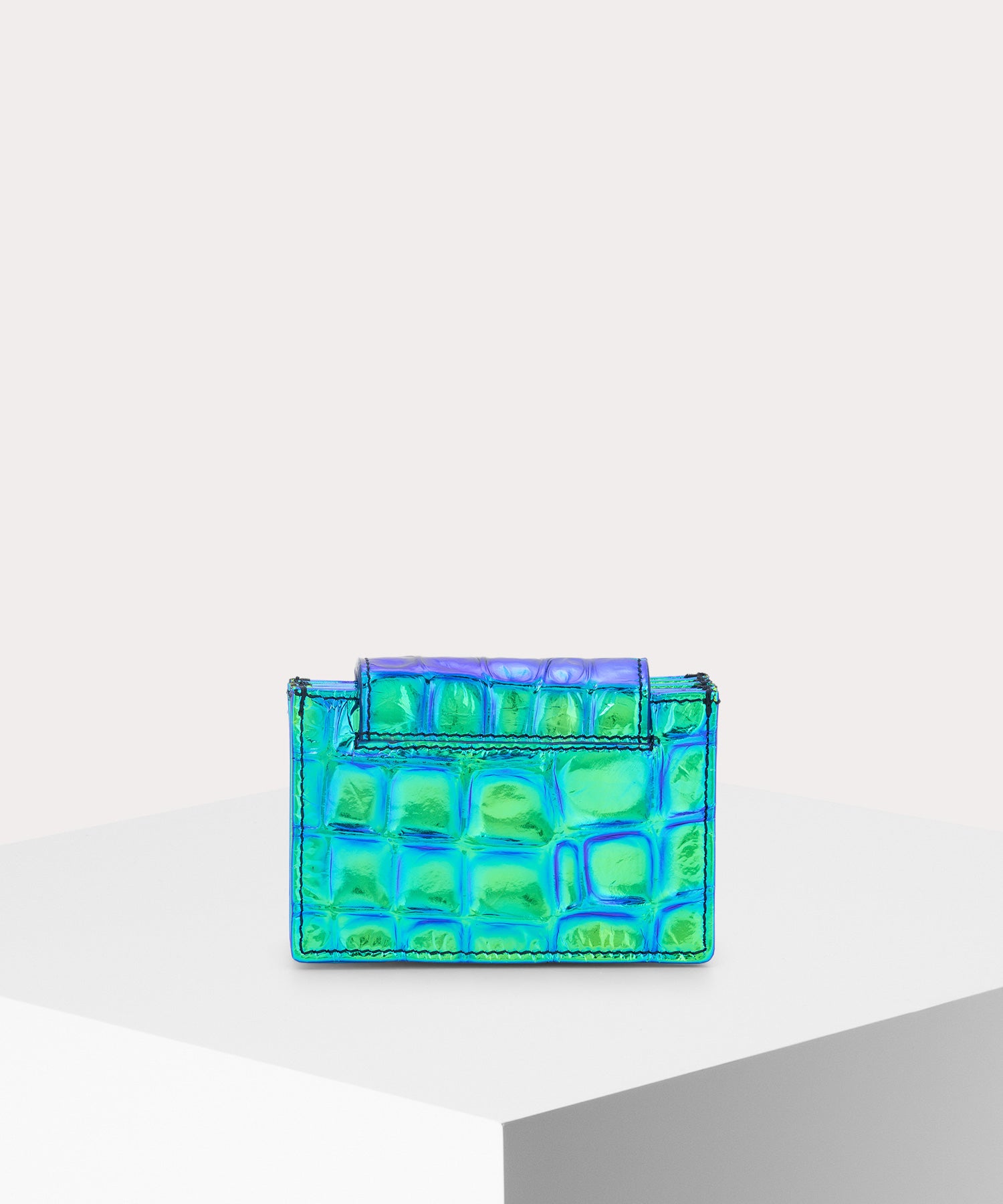 IRIDESCENT CROC カードケース(PEACOCK)（レディース