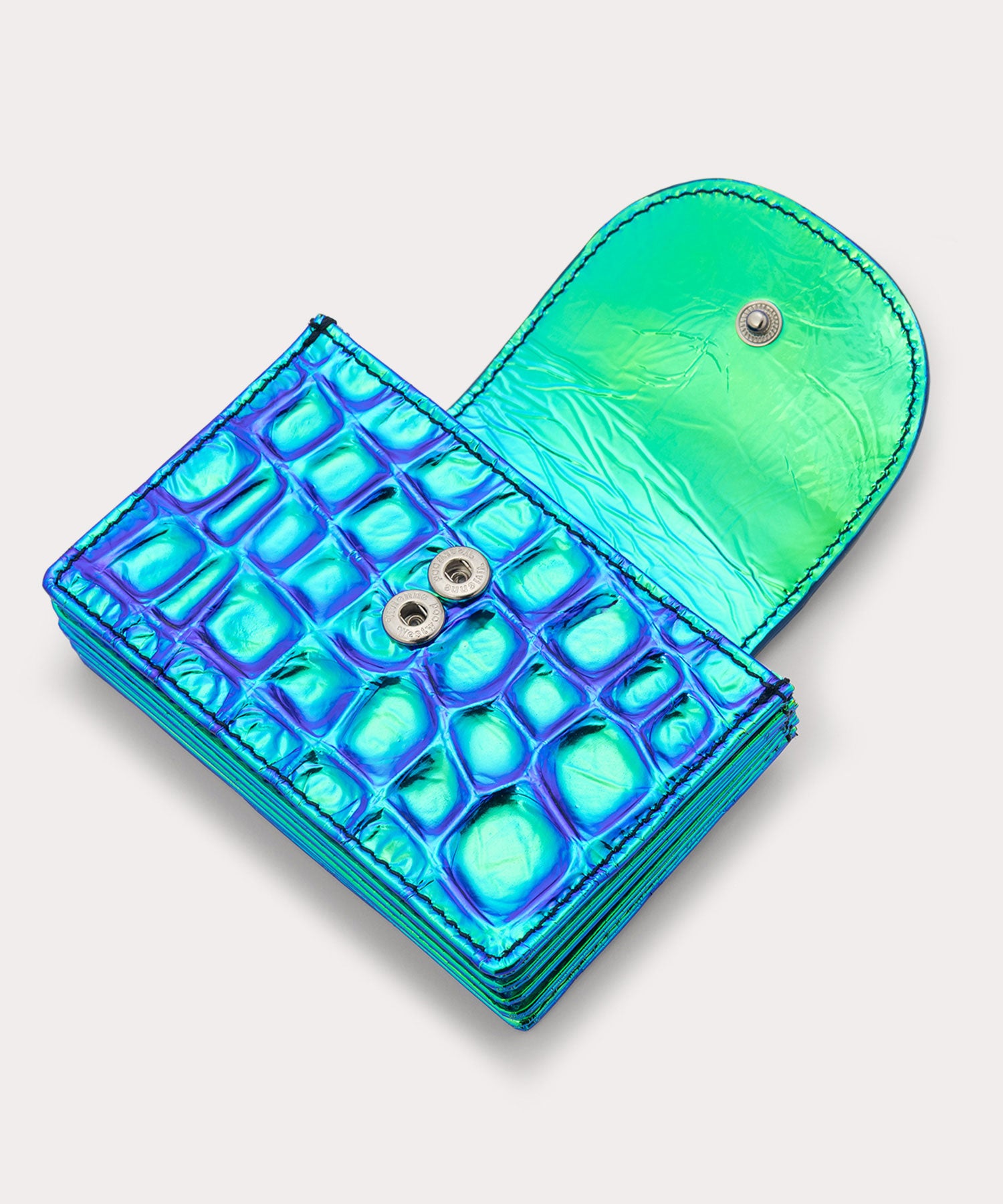 IRIDESCENT CROC カードケース(PEACOCK)（レディース