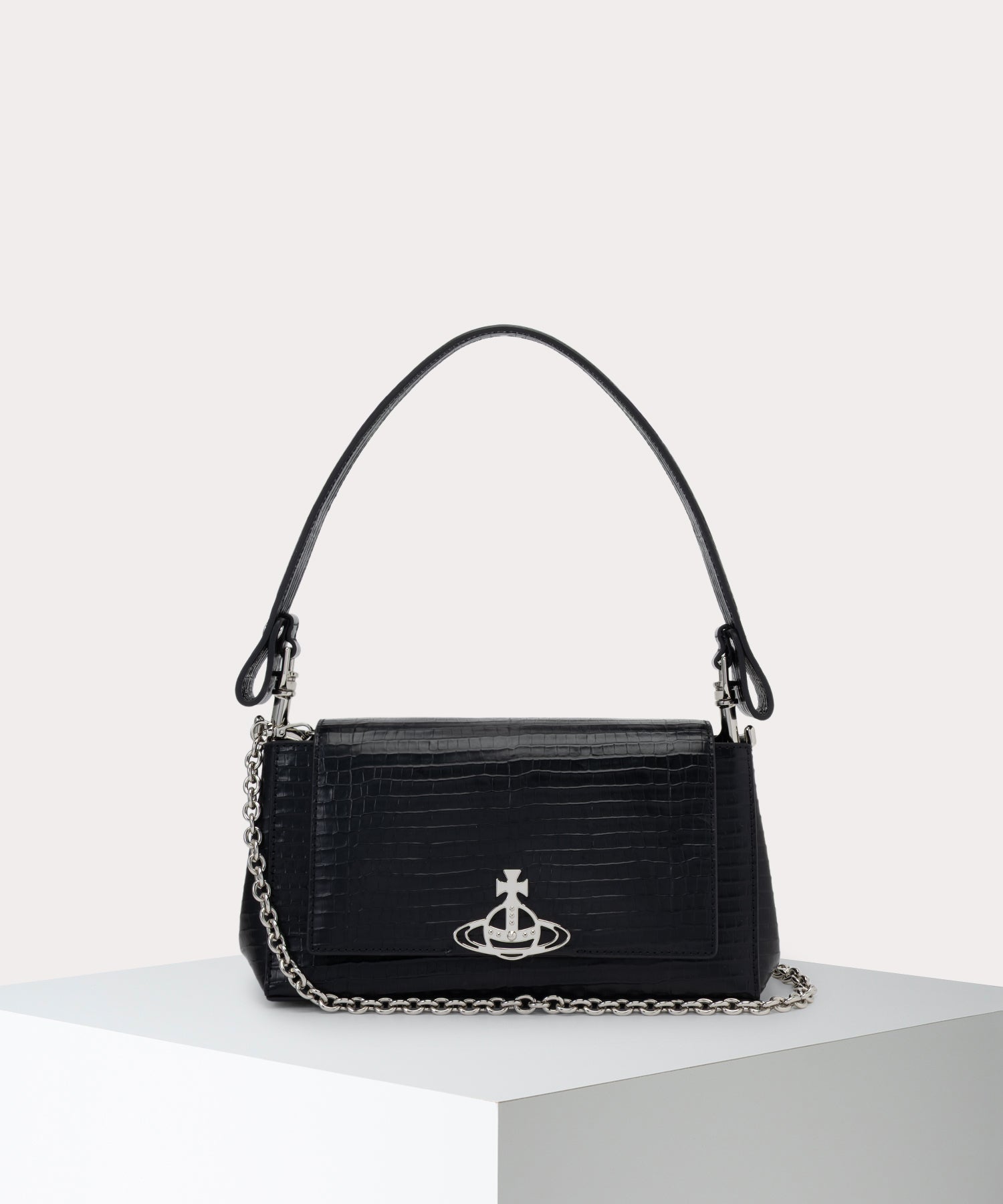 MINI CROC EMBOSSED HAZEL ハンドバッグM