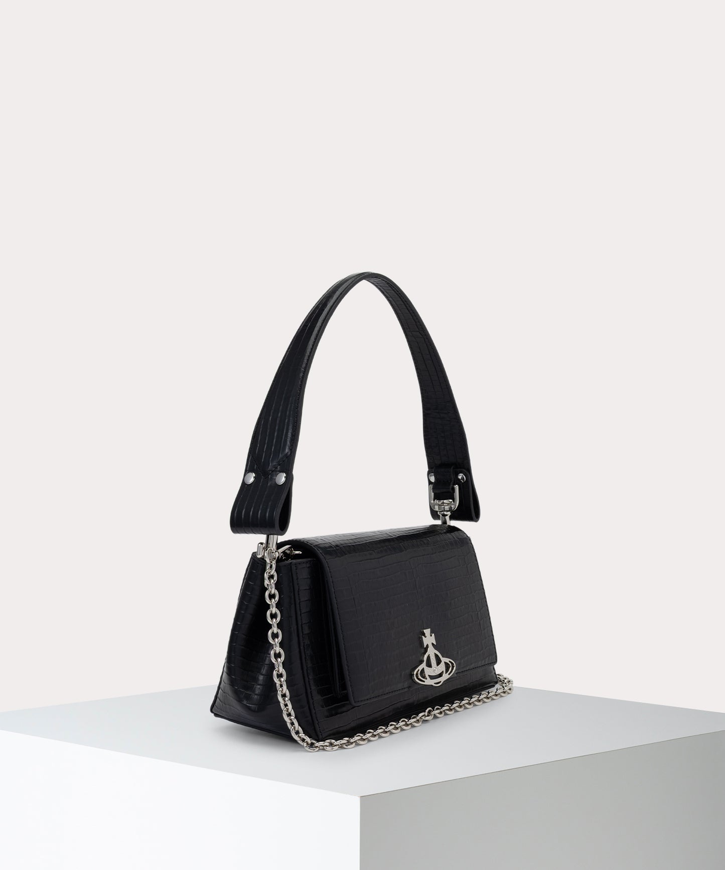 MINI CROC EMBOSSED HAZEL ハンドバッグM