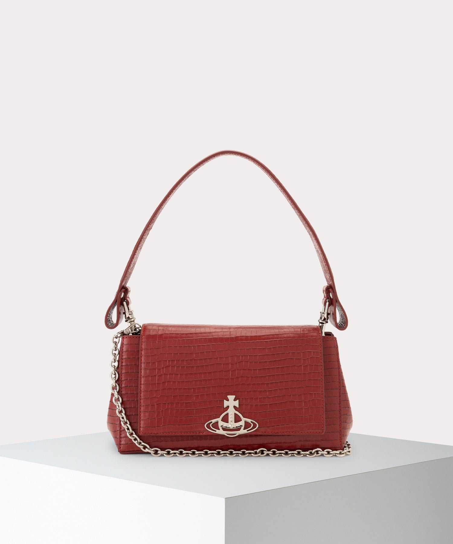 MINI CROC EMBOSSED HAZEL ハンドバッグM