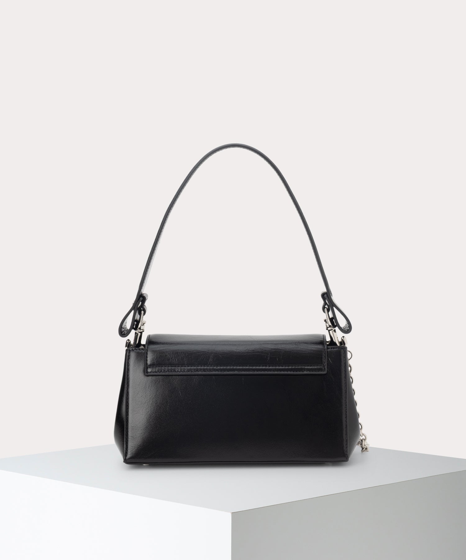 SHINY LEATHER HAZEL ハンドバッグM(ブラック)（メンズ