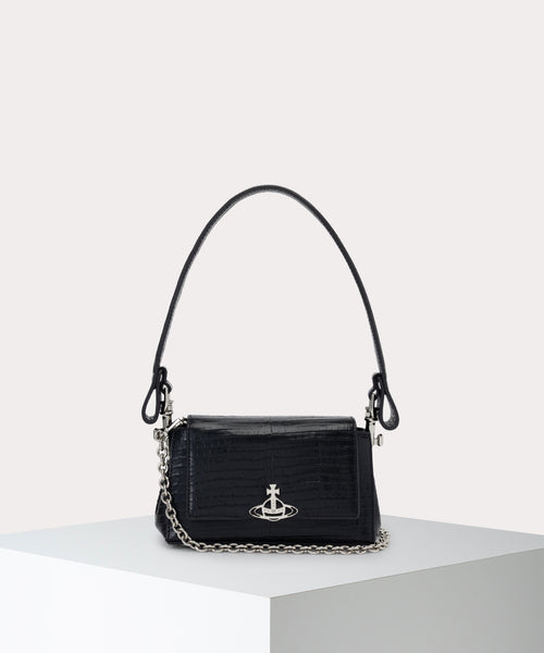 MINI CROC EMBOSSED HAZEL ハンドバッグS(ブラック)（メンズ