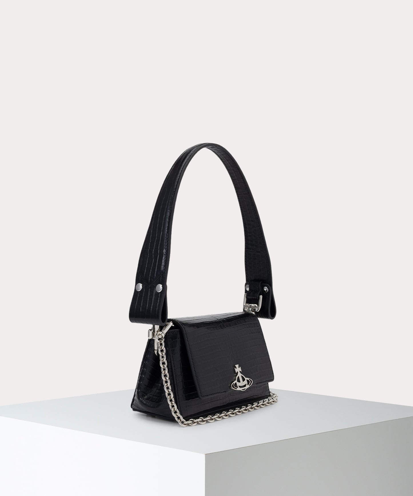 MINI CROC EMBOSSED HAZEL ハンドバッグS