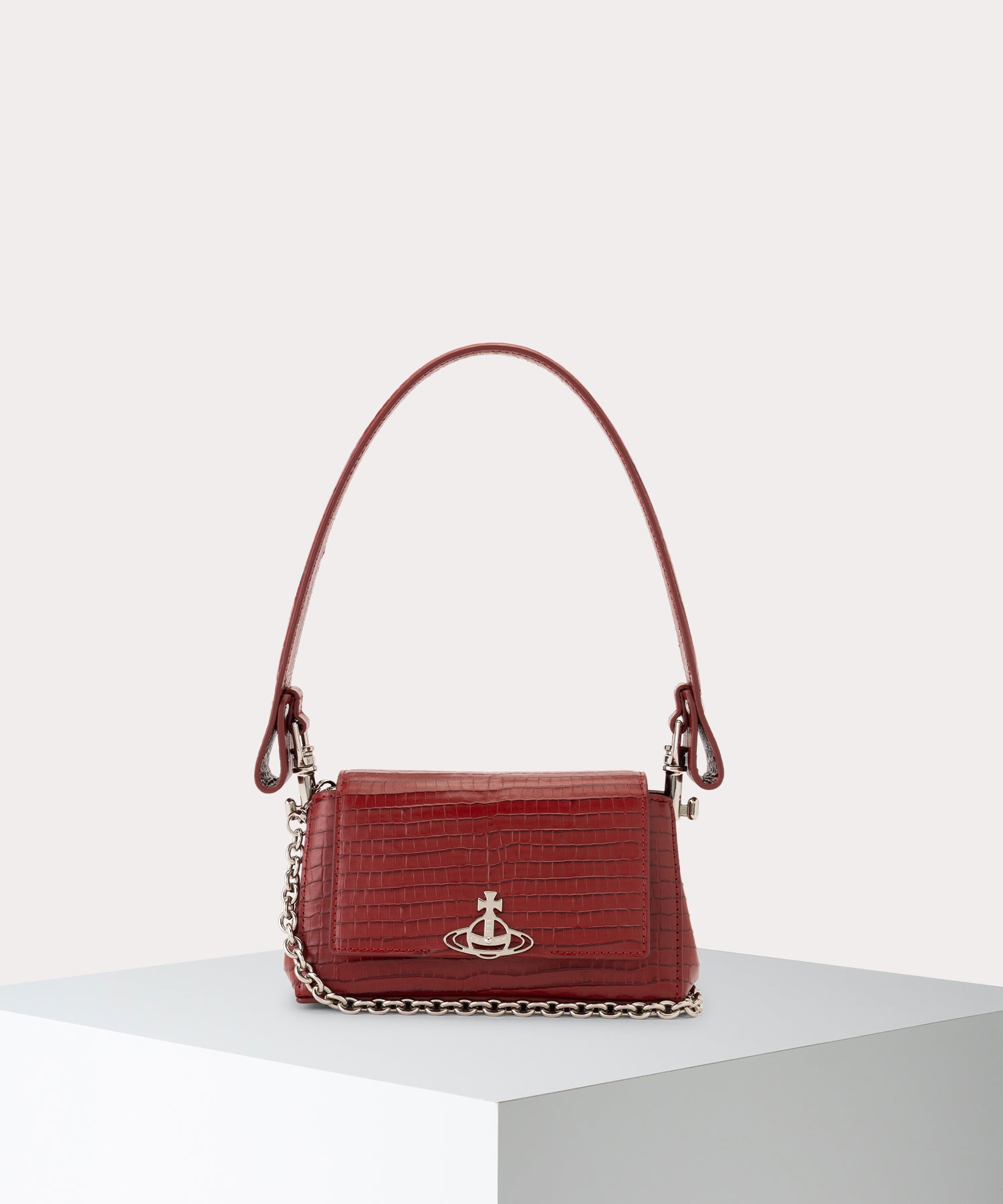 MINI CROC EMBOSSED HAZEL ハンドバッグS