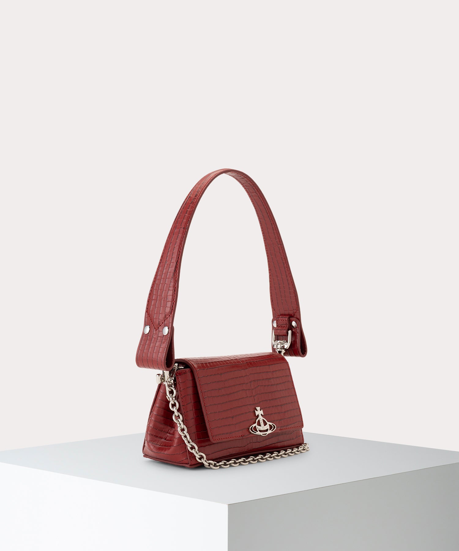 MINI CROC EMBOSSED HAZEL ハンドバッグS