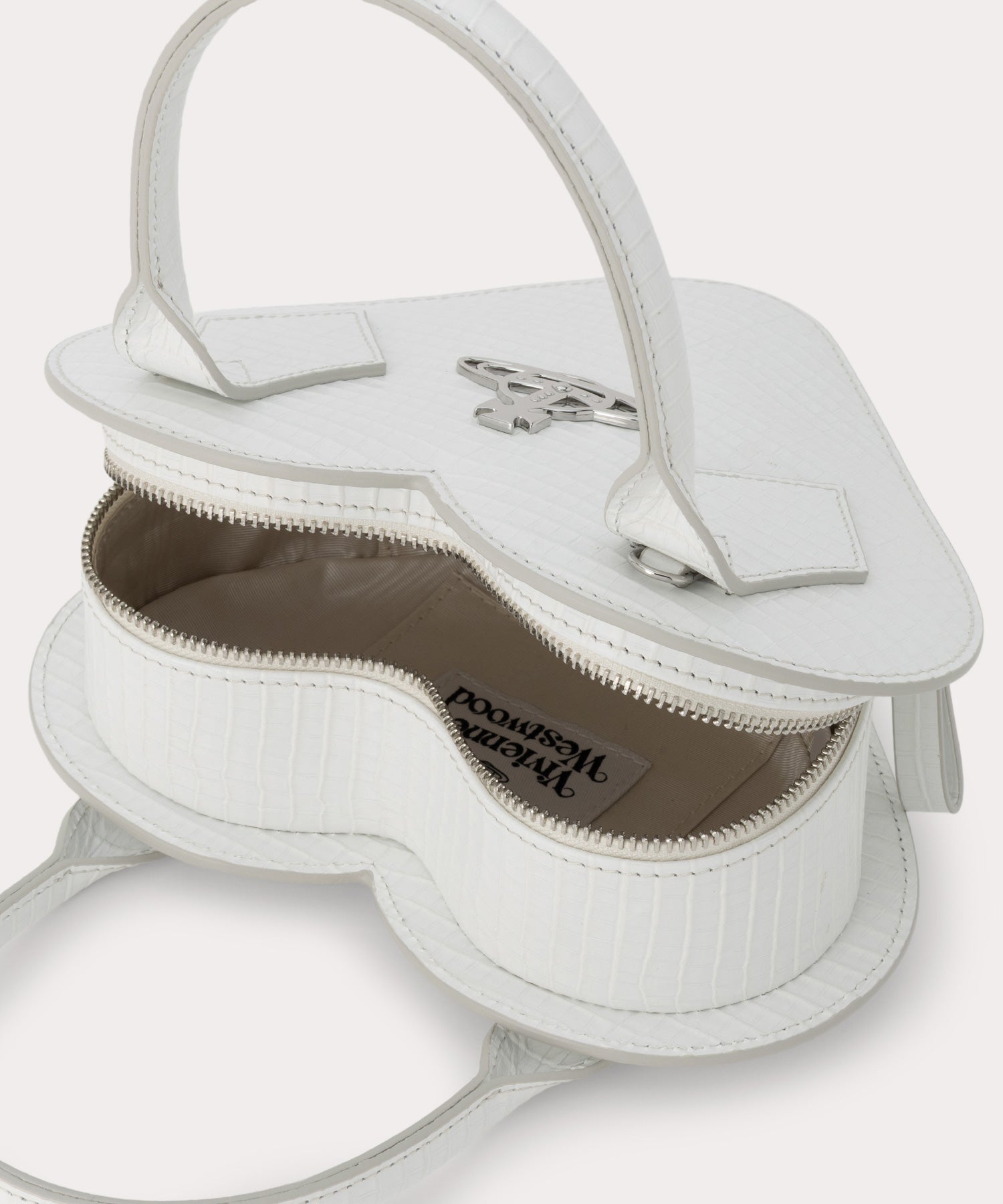 MINI CROC EMBOSSED JOSEPHINE HEART ショルダーバッグ(ホワイト