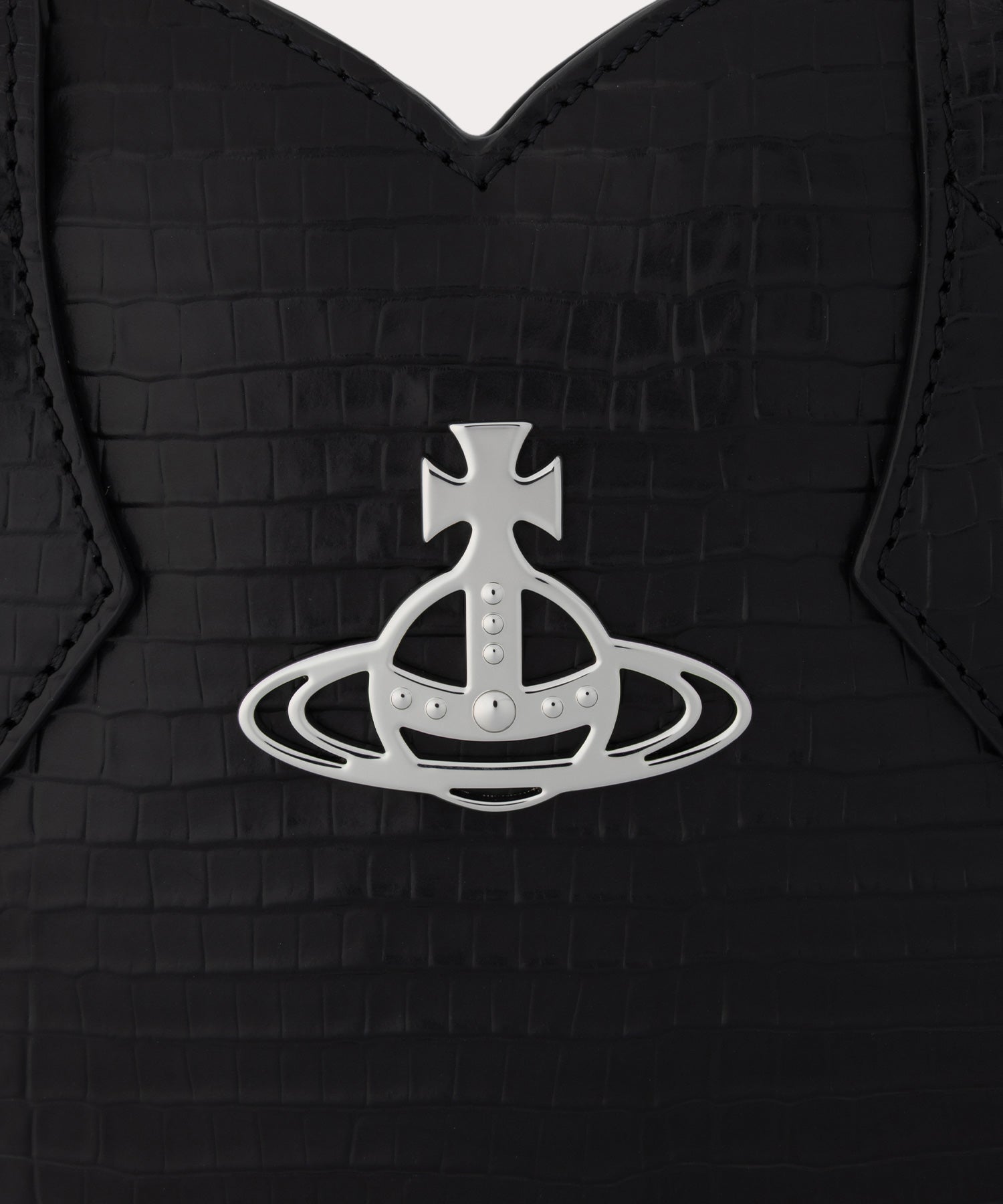 Vivienne Westwood ブラック ショルダーバッグ MINI CROC EMBOSSED JOSEPHINE HEART ショルダーバッグ(ブラック
