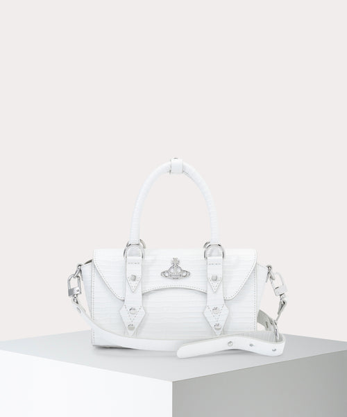 MINI CROC EMBOSSED BETTINA ミニショルダーバッグ(ホワイト)（メンズ