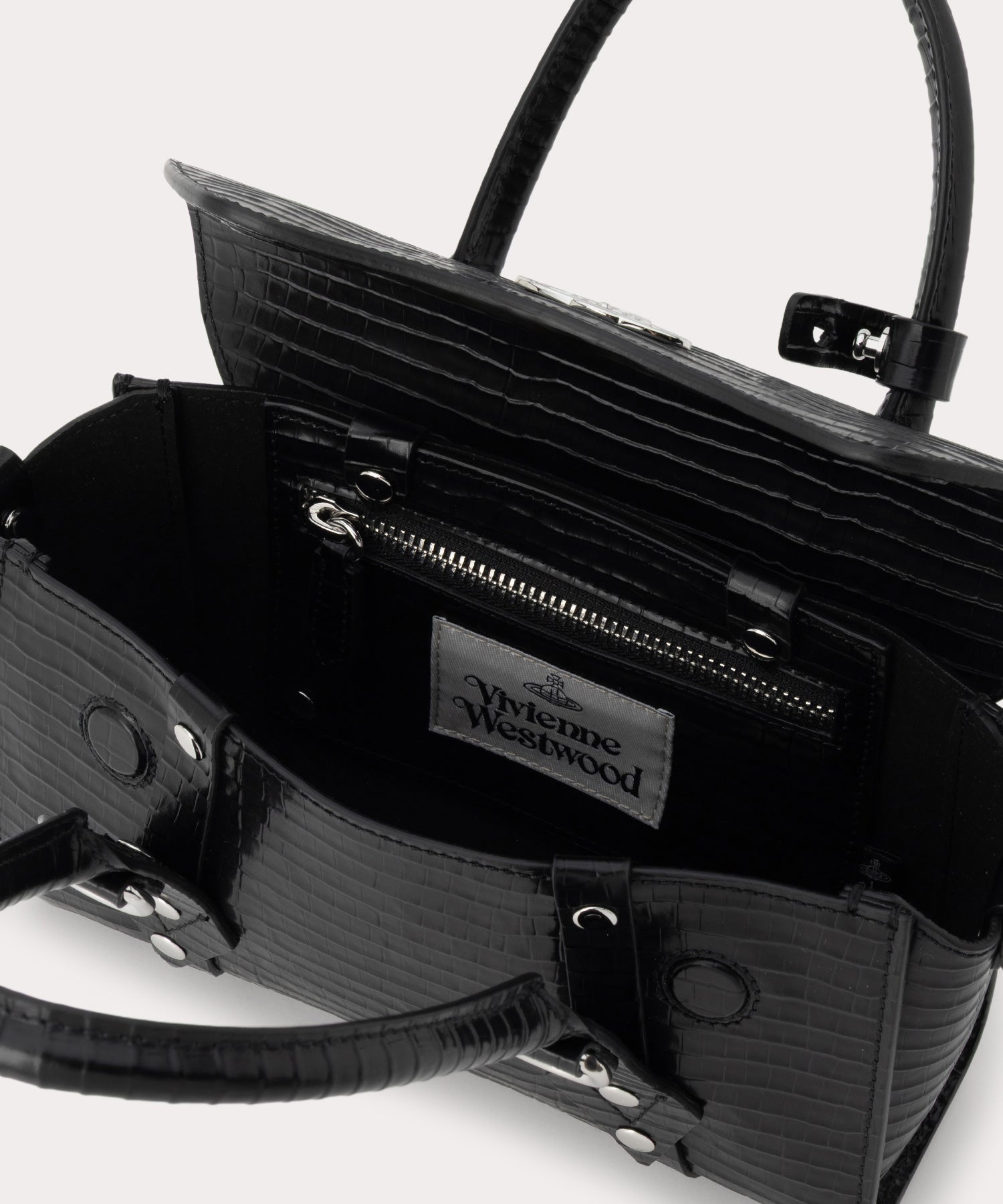 MINI CROC EMBOSSED BETTINA ミニショルダーバッグ(ブラック)（メンズ