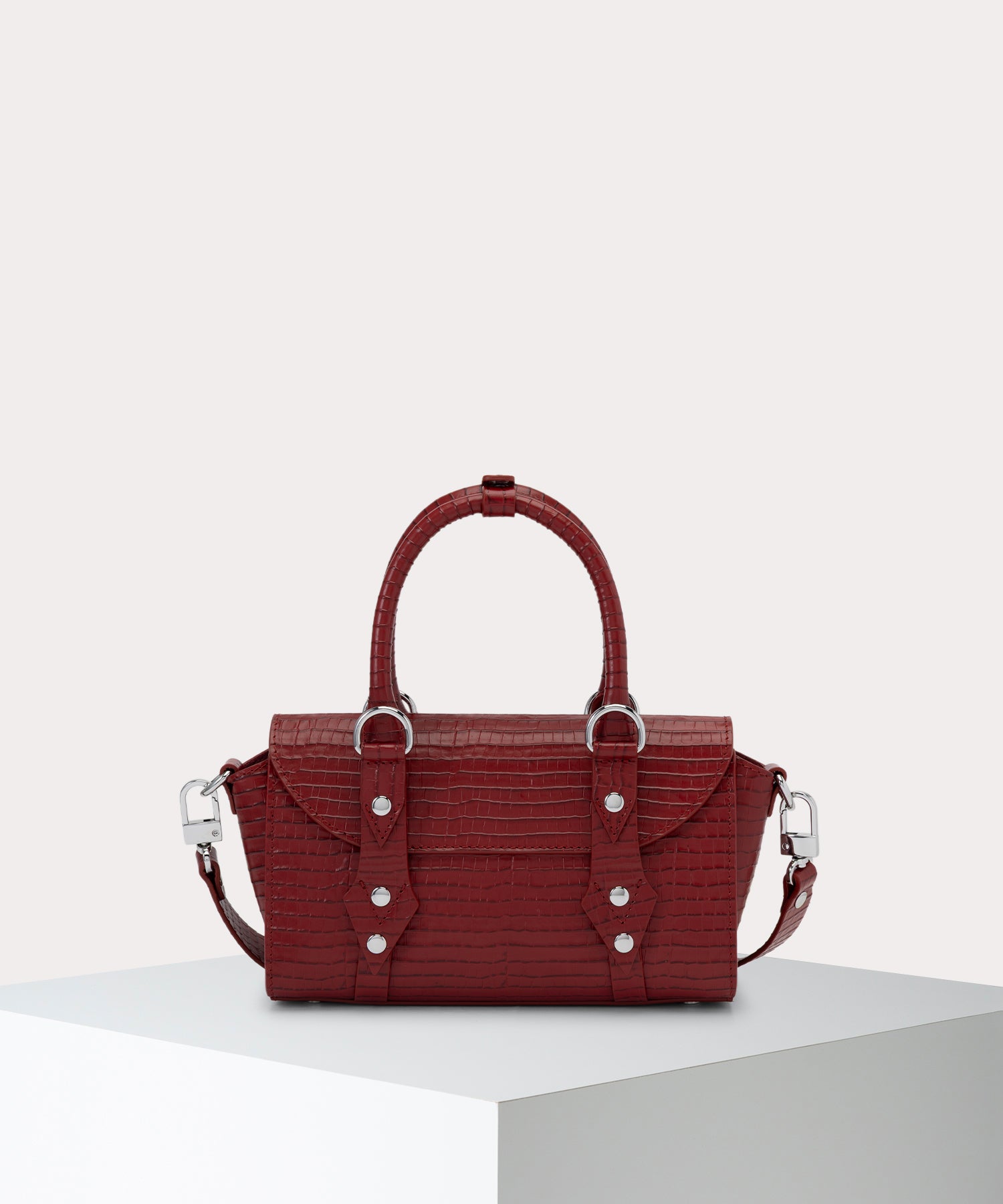 MINI CROC EMBOSSED BETTINA ミニショルダーバッグ(レッド)（メンズ