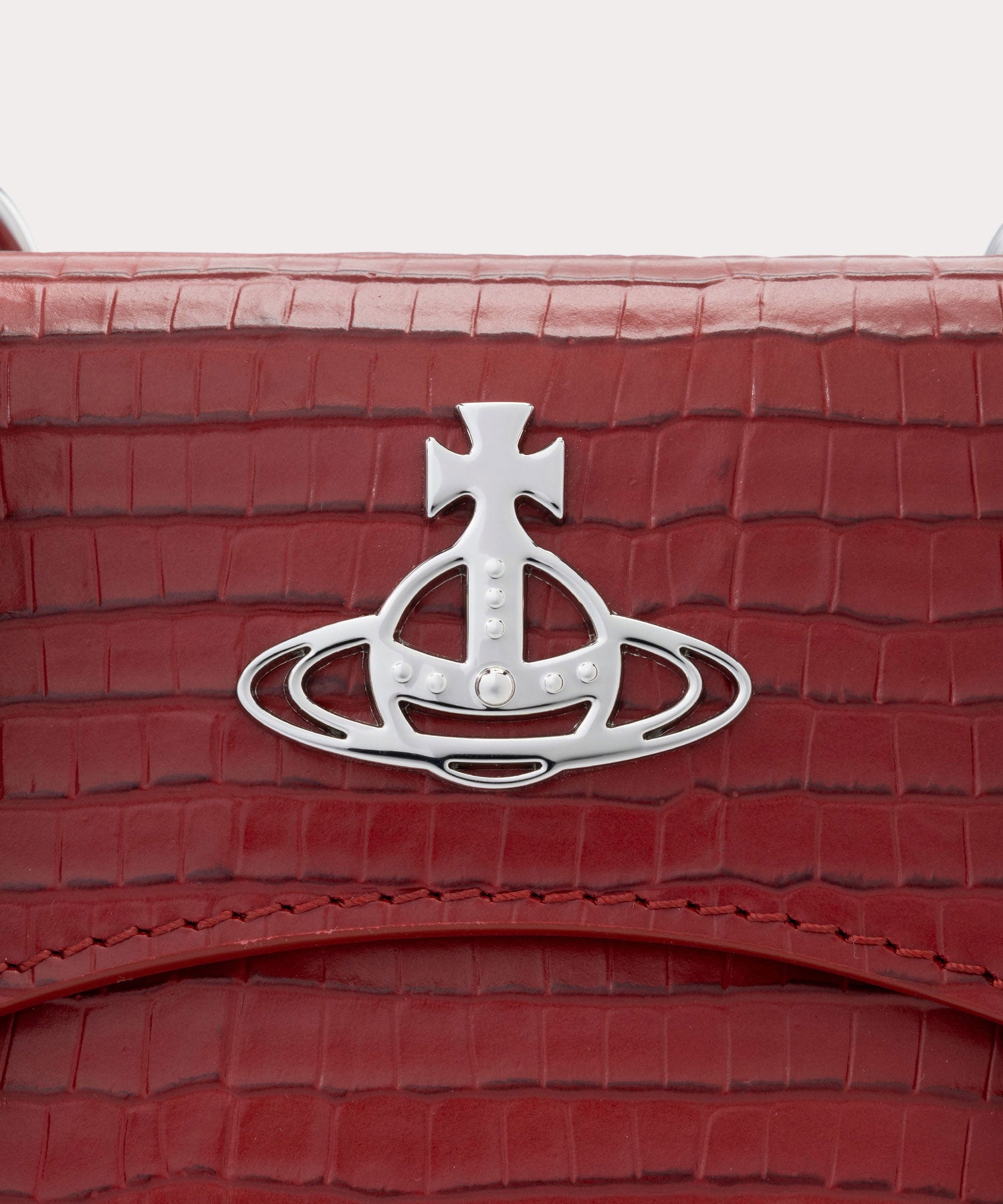 ヴィヴィアンウエストウッド　ミニクリニ MINI CROC EMBOSSED 口金三つ折り財布(ブラック)（メンズ