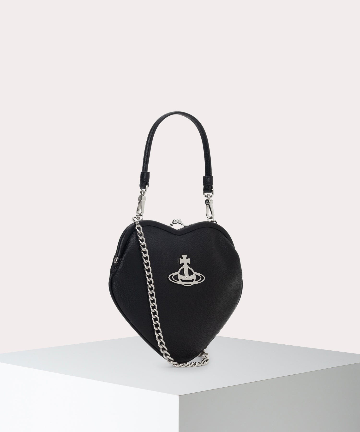 Vivienne Westwood ハンドバック SAFFIANO DOLL 口金ショルダーバッグXL(ブラック)（レディース