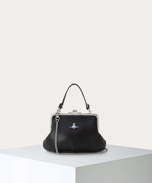 NAPPA LEATHER GRANNY 口金ショルダーバッグ(ブラック)（メンズ