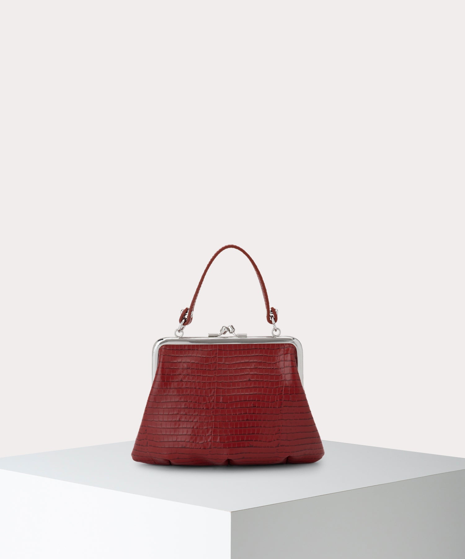 MINI CROC EMBOSSED GRANNY 口金ショルダーバッグ(レッド