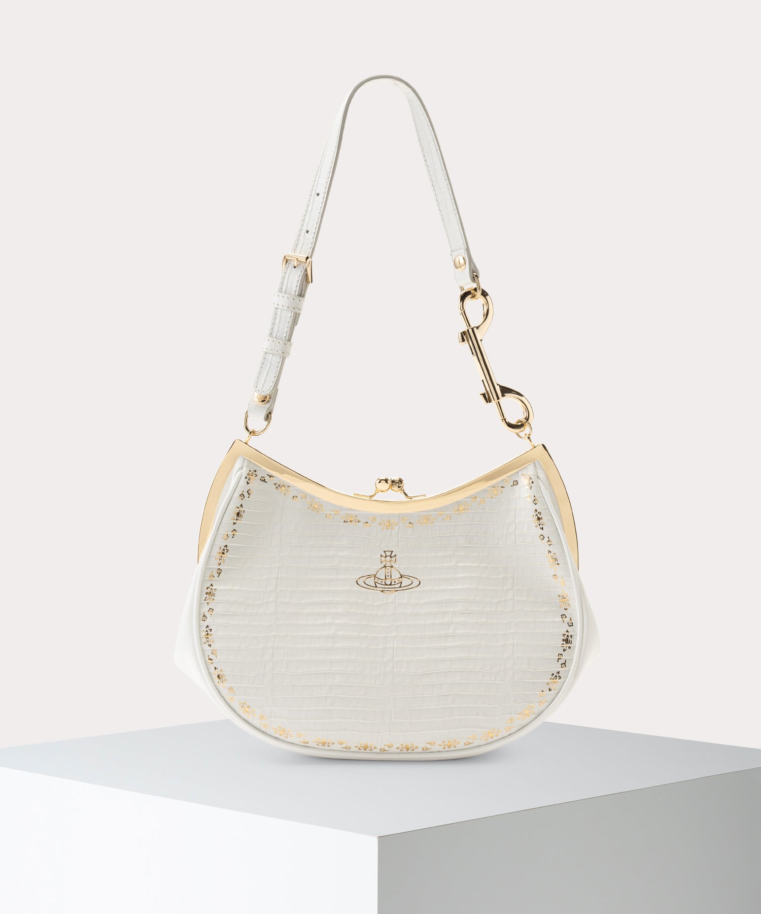 MINI CROC EMBOSSED FOIL CHARM 口金ショルダーバッグ