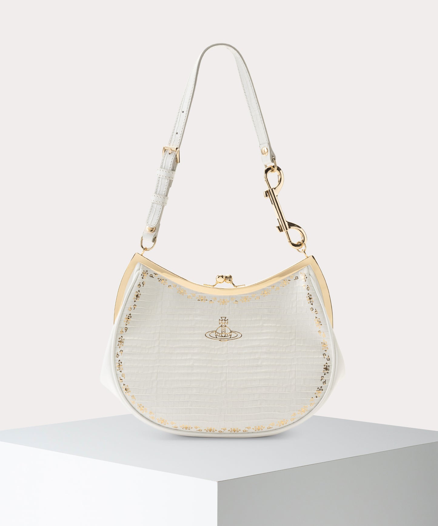 MINI CROC EMBOSSED FOIL CHARM 口金ショルダーバッグ