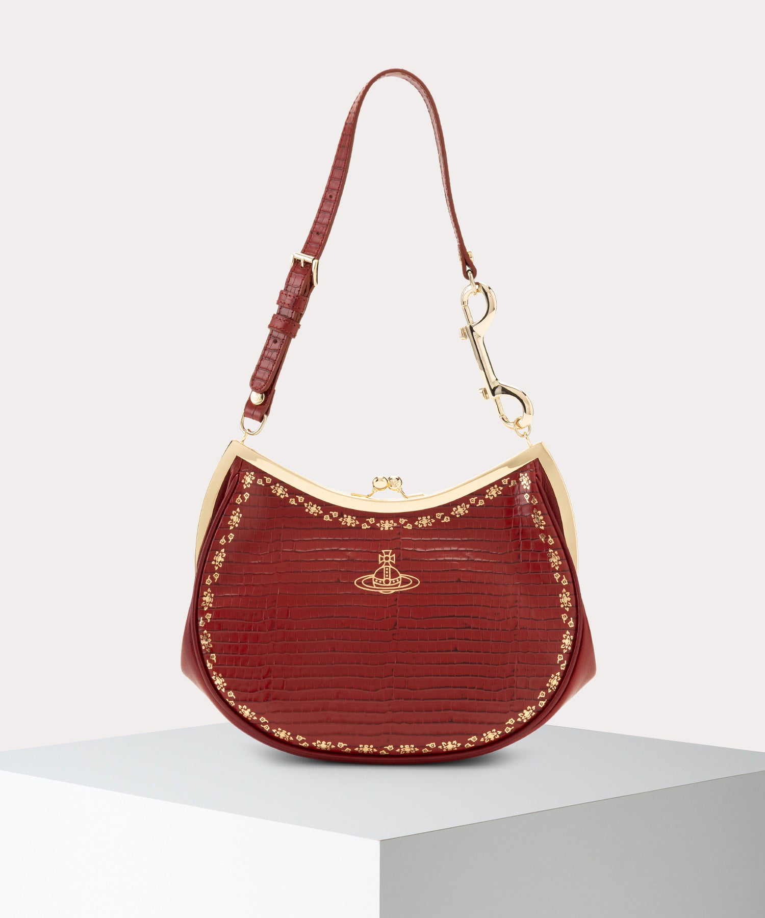 MINI CROC EMBOSSED FOIL CHARM 口金ショルダーバッグ
