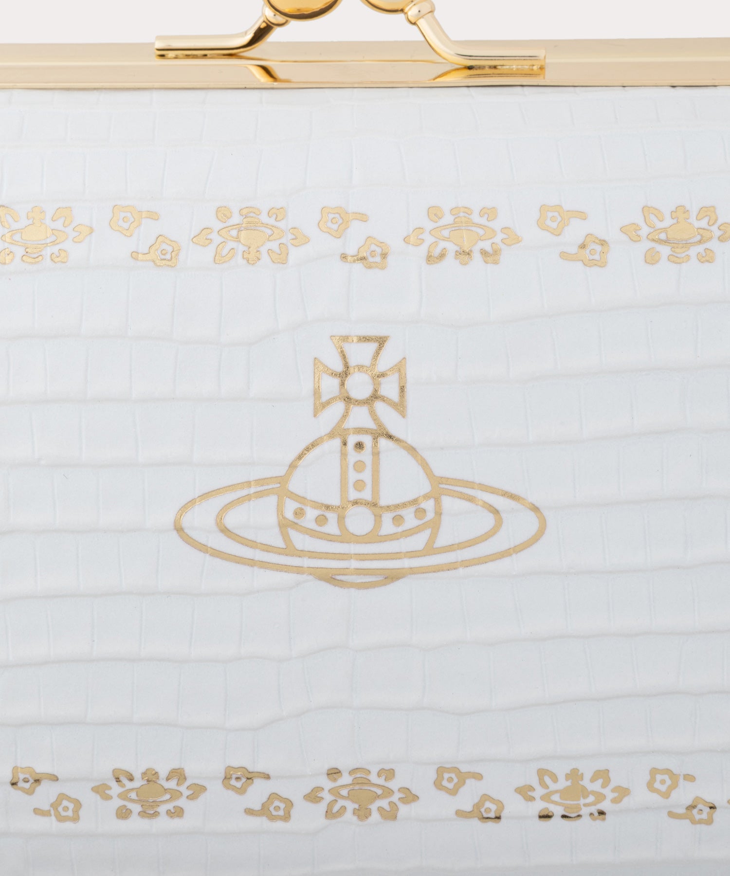 MINI CROC EMBOSSED FOIL DOLL 口金ショルダーバッグXL(ホワイト