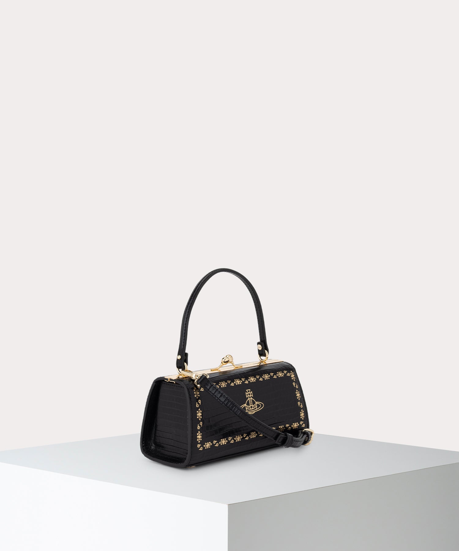 kloop【国内百貨店購入】Vivienne Westwood黒 SAFFIANO 口金三つ折り財布(ブラック)（メンズ）（1220952003