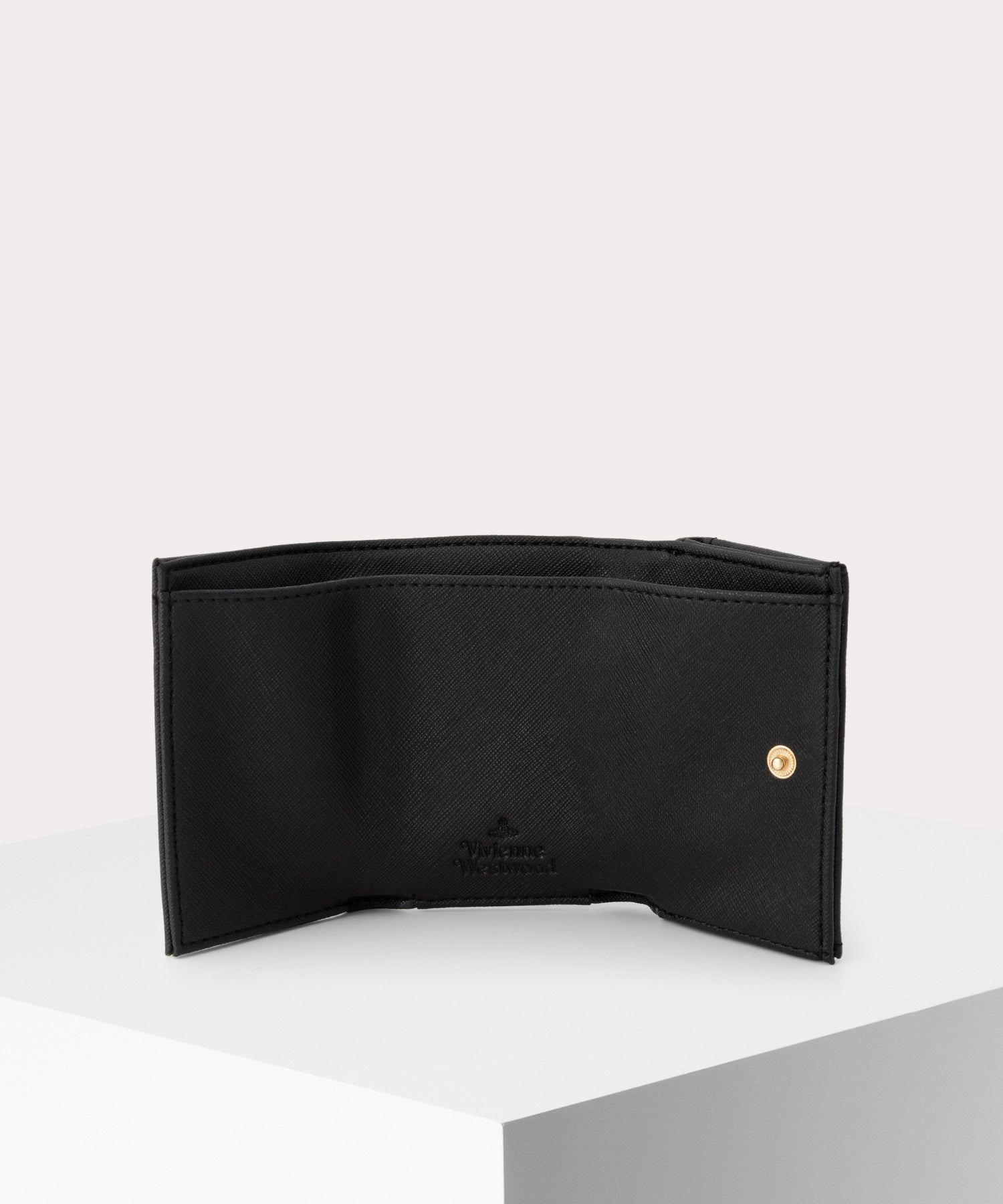 SAFFIANO PLAIN ENVELOPE 三つ折りミニ財布(ブラック)（メンズ