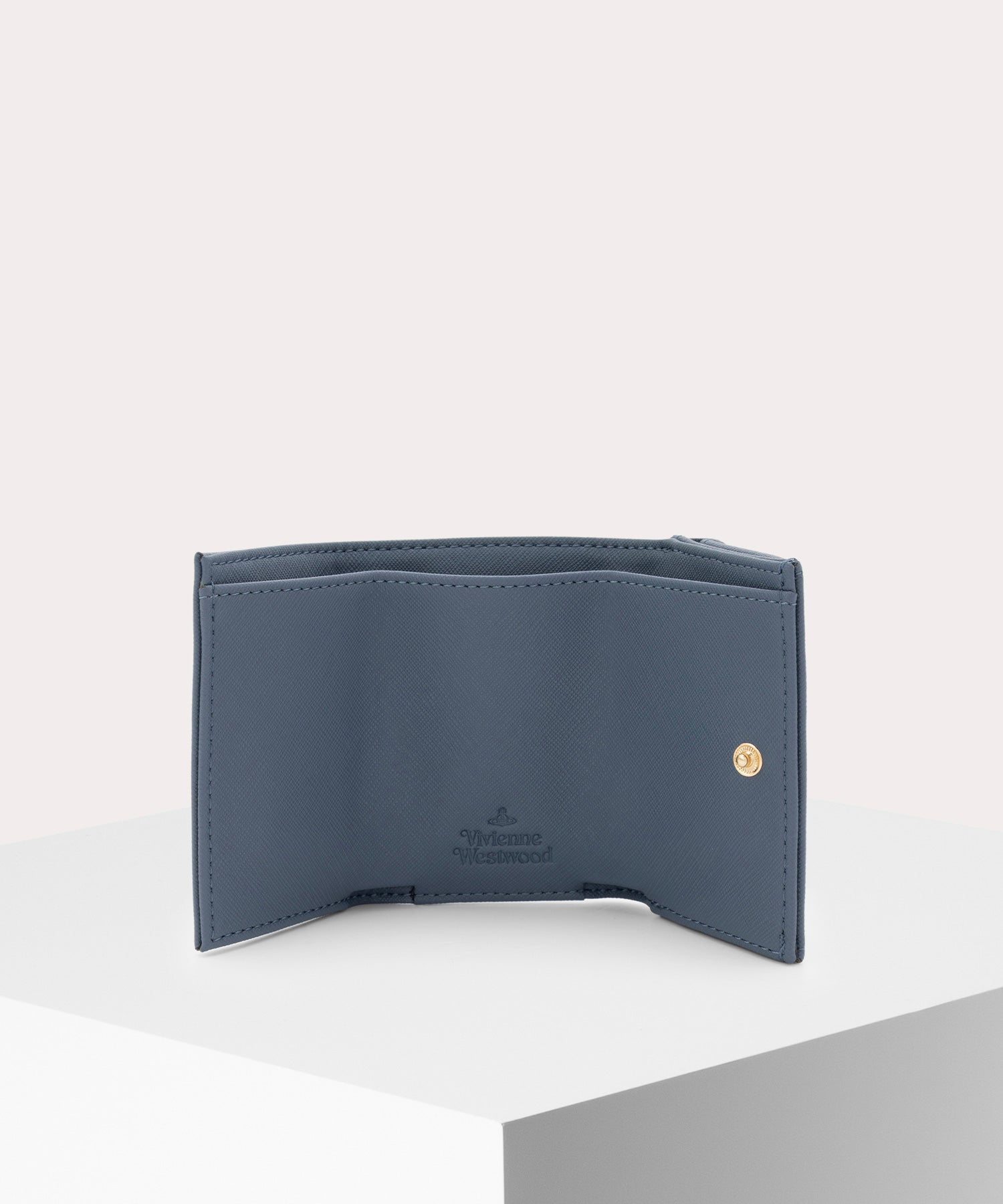 SAFFIANO PLAIN ENVELOPE 三つ折りミニ財布(ブルー)（メンズ