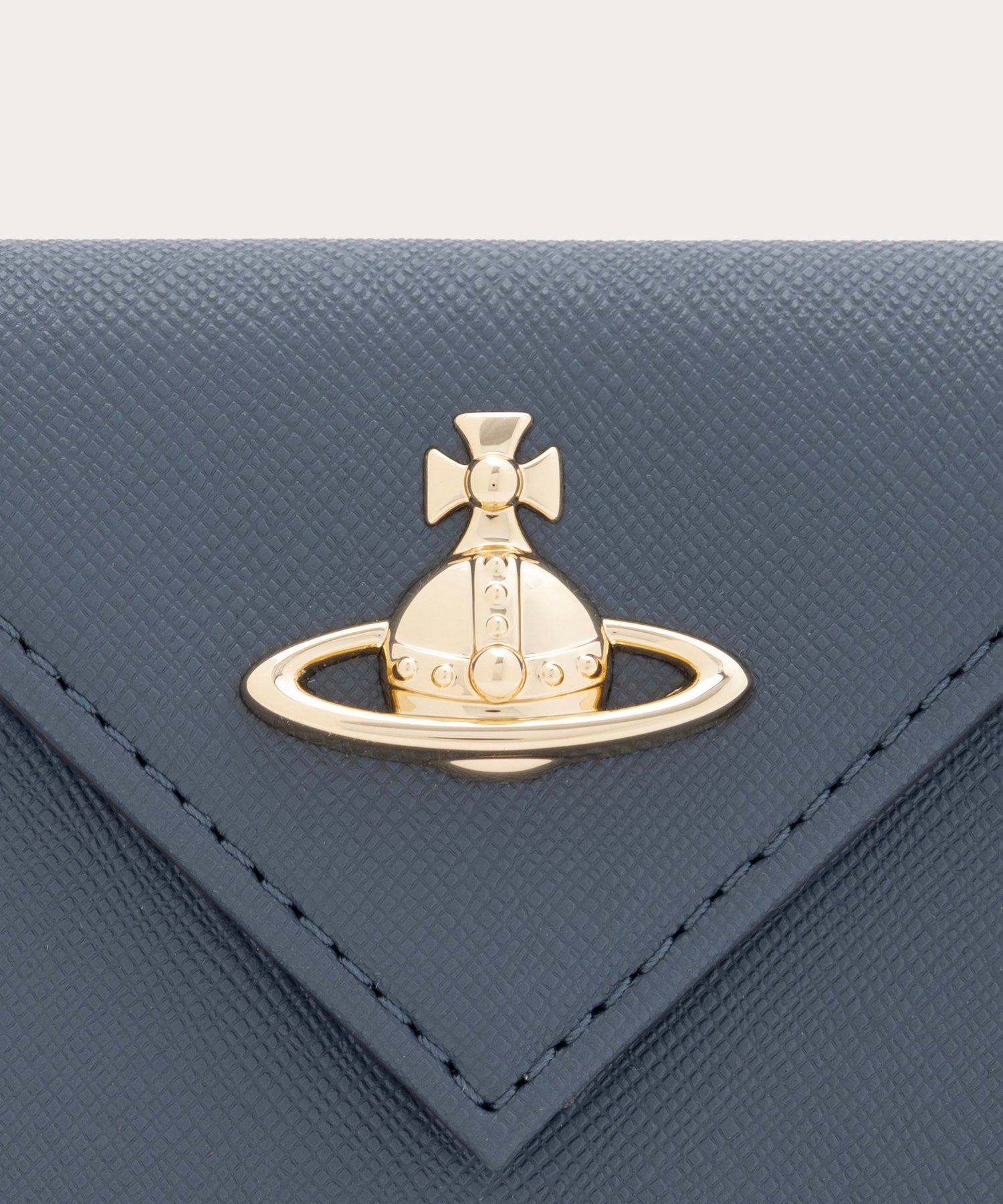 SAFFIANO PLAIN ENVELOPE 三つ折りミニ財布(ブルー)（メンズ