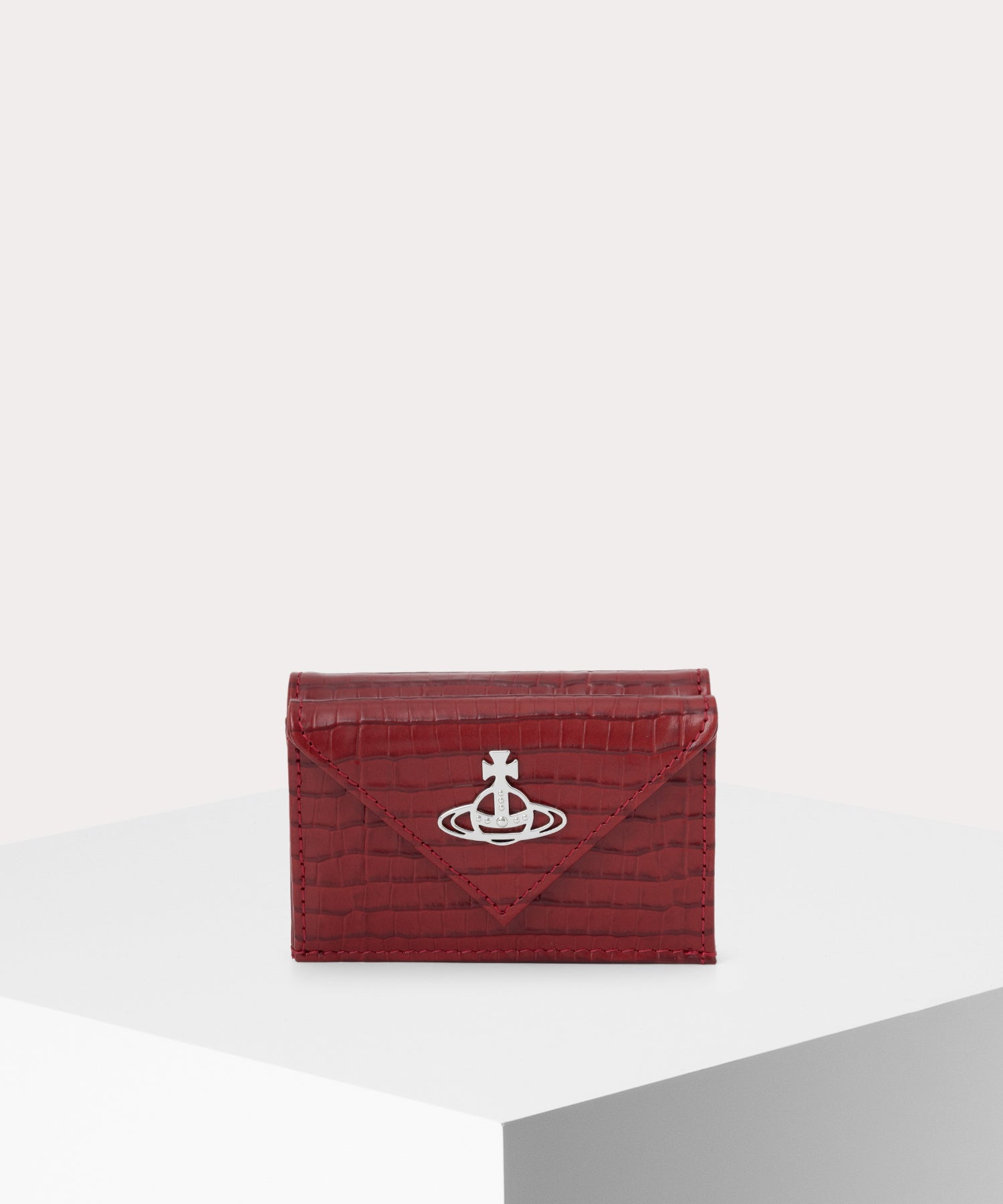 MINI CROC EMBOSSED ENVELOPE 三つ折りミニ財布