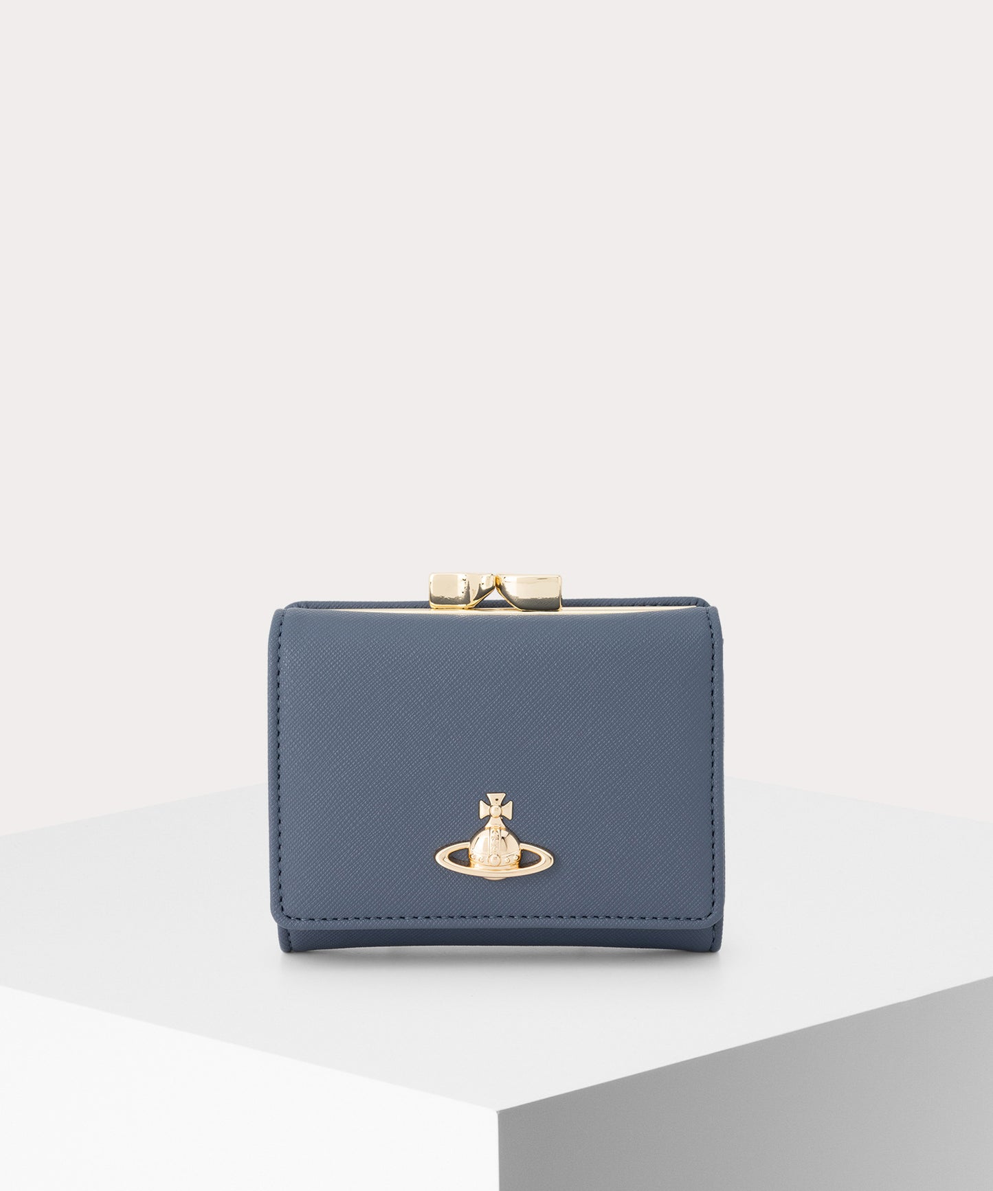 SAFFIANO PLAIN 口金三つ折り財布