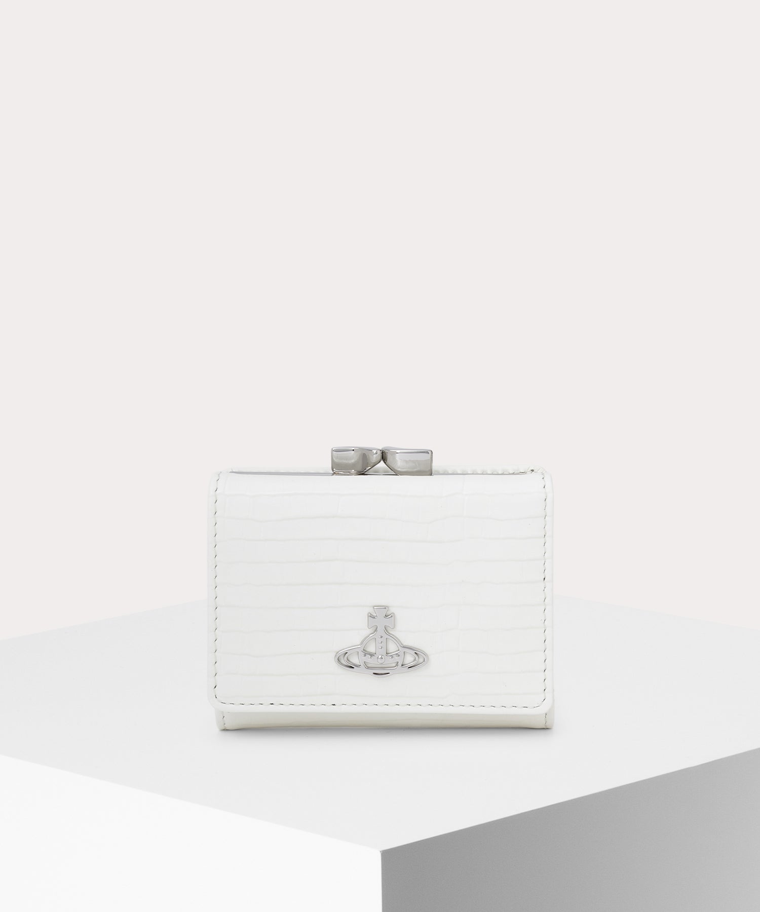 MINI CROC EMBOSSED 口金三つ折り財布