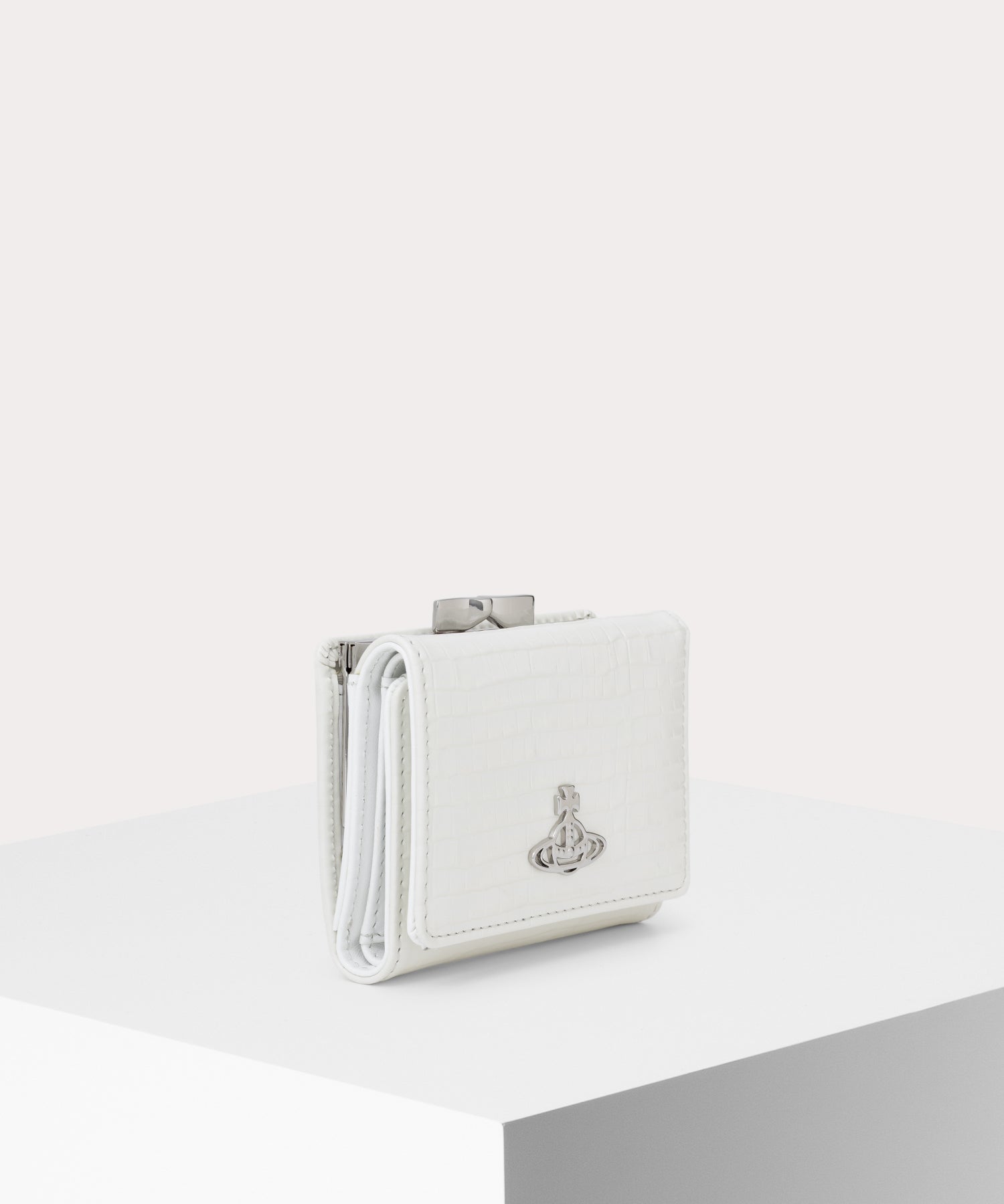 MINI CROC EMBOSSED 口金三つ折り財布