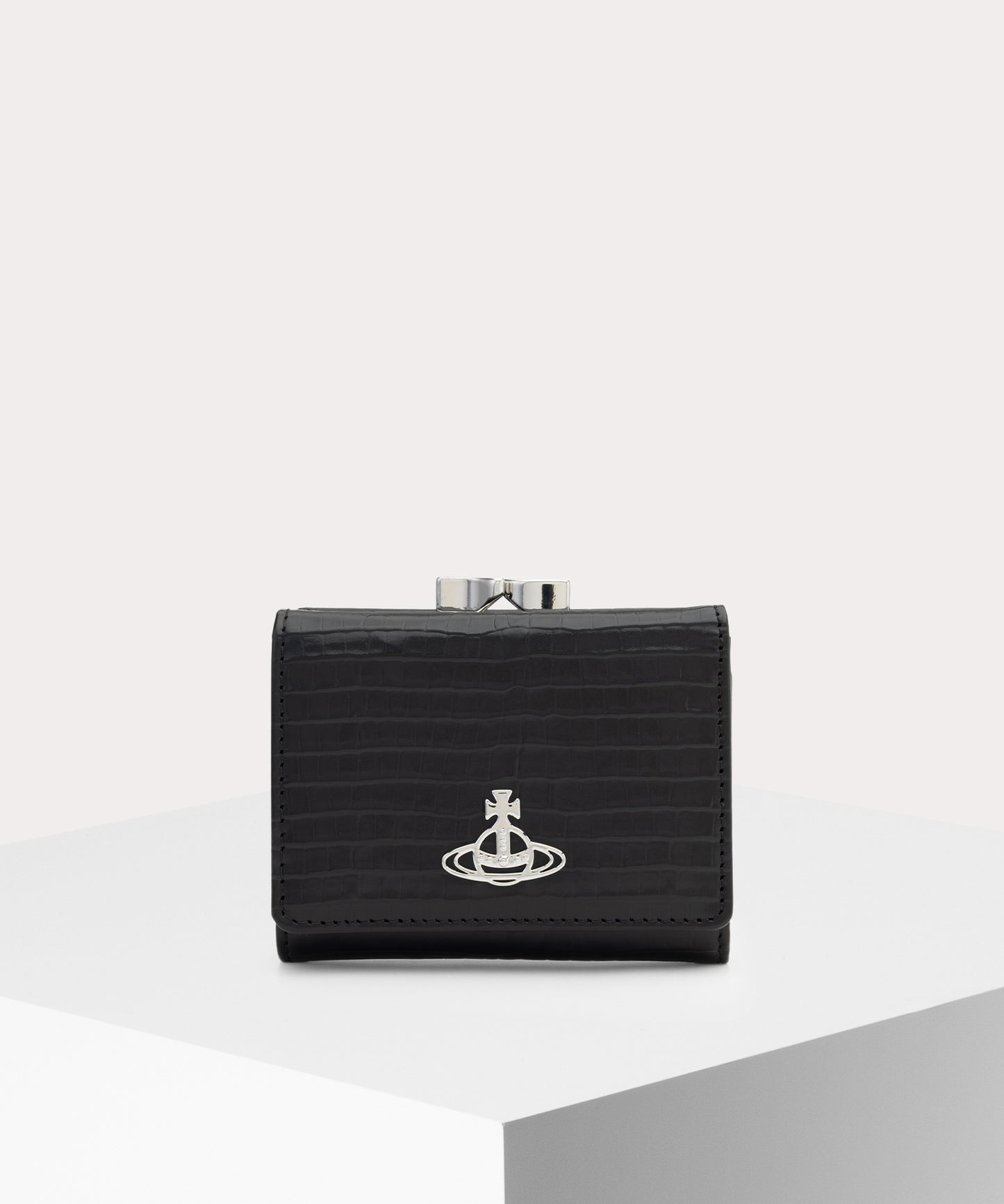 MINI CROC EMBOSSED 口金三つ折り財布
