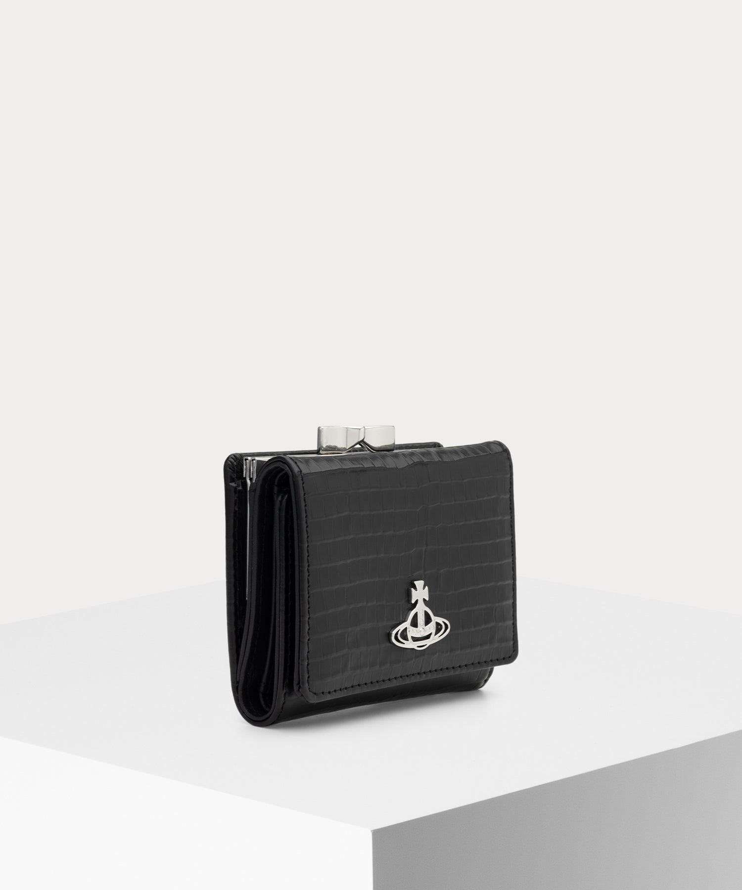 MINI CROC EMBOSSED 口金三つ折り財布