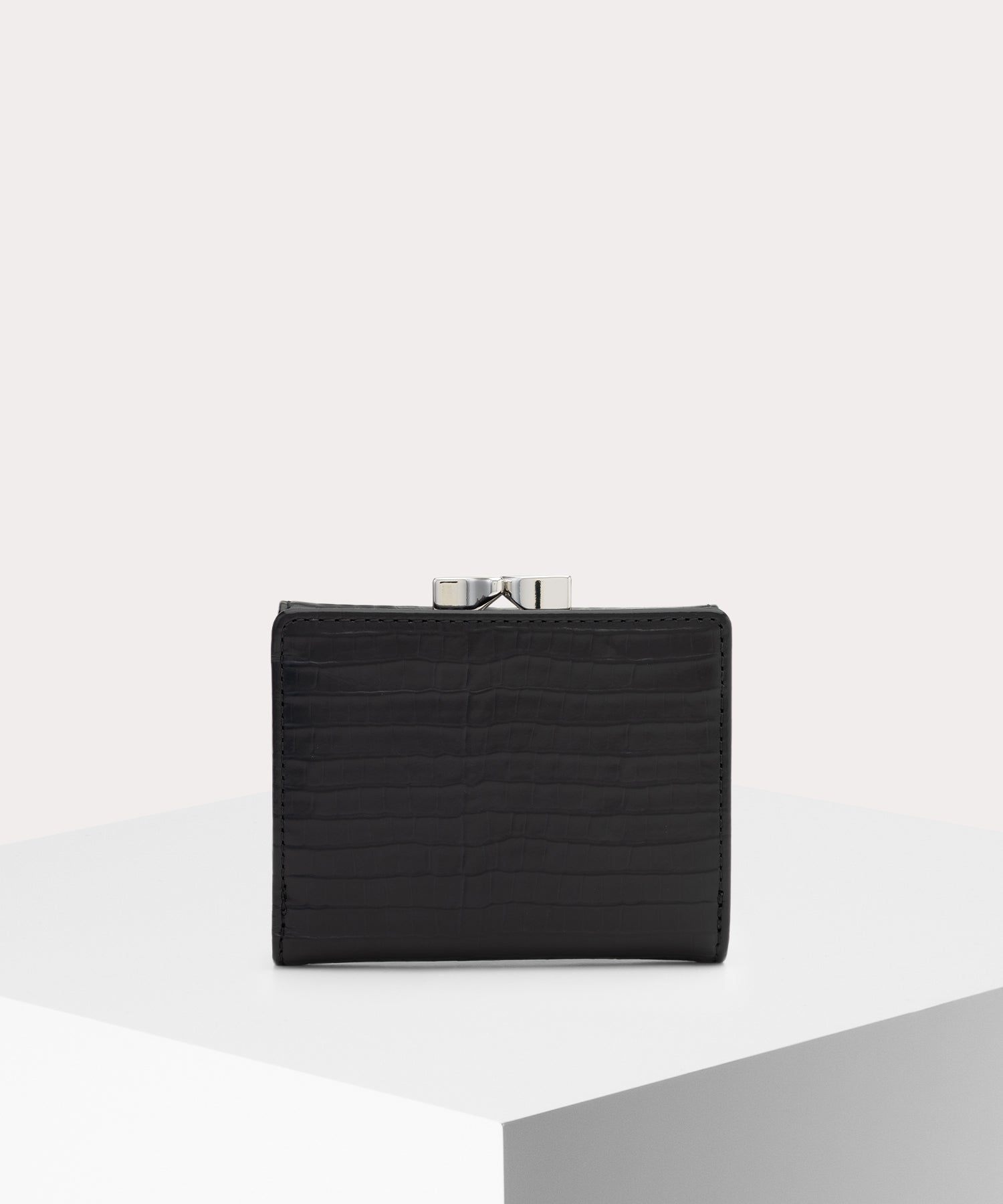 MINI CROC EMBOSSED 口金三つ折り財布