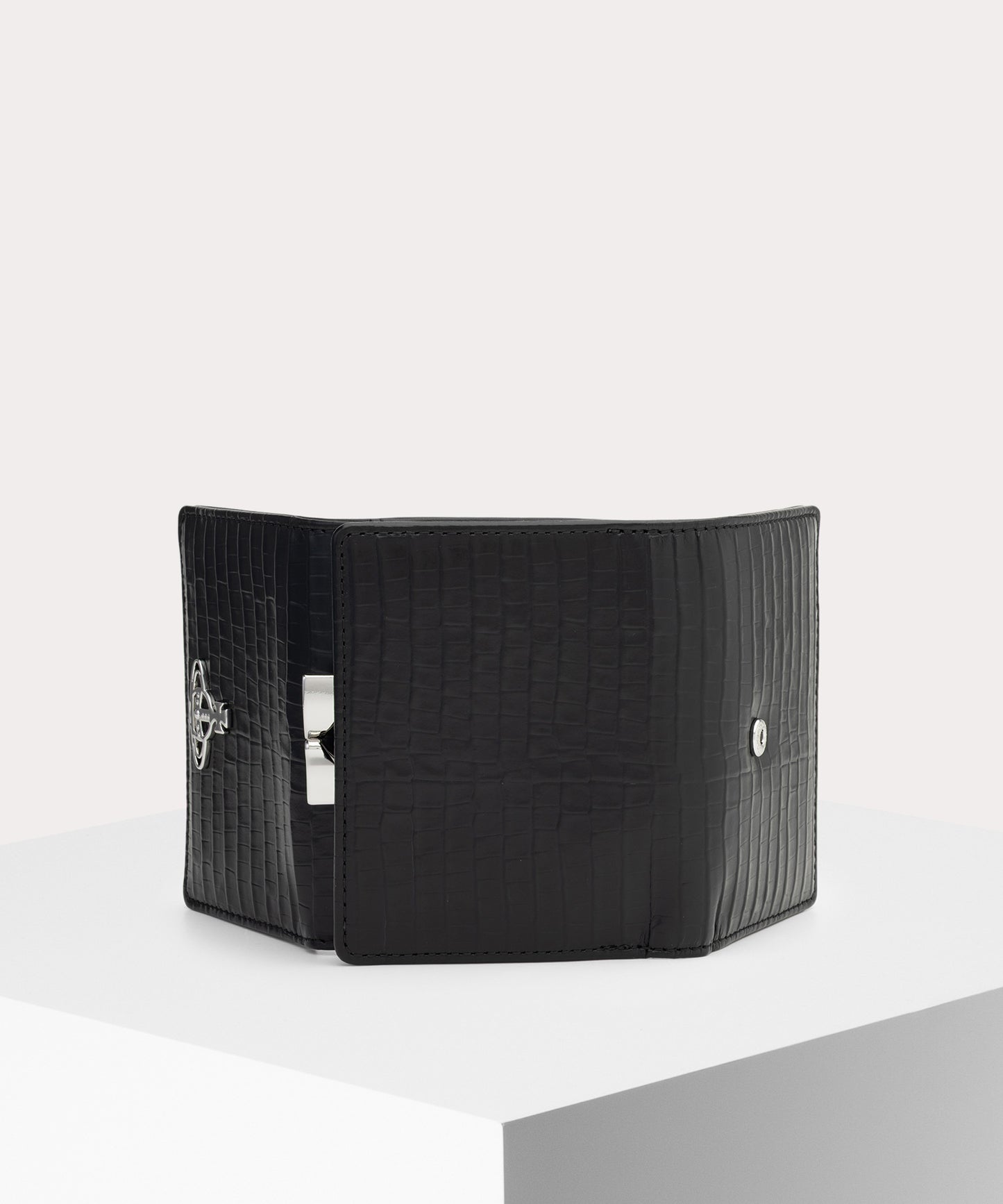 MINI CROC EMBOSSED 口金三つ折り財布