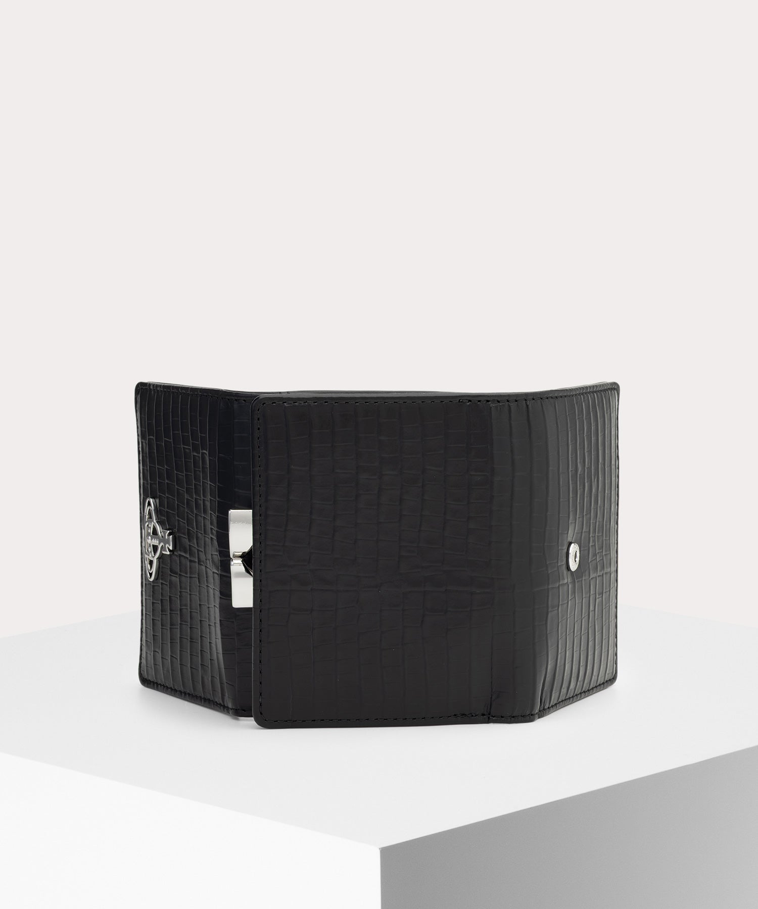 MINI CROC EMBOSSED 口金三つ折り財布