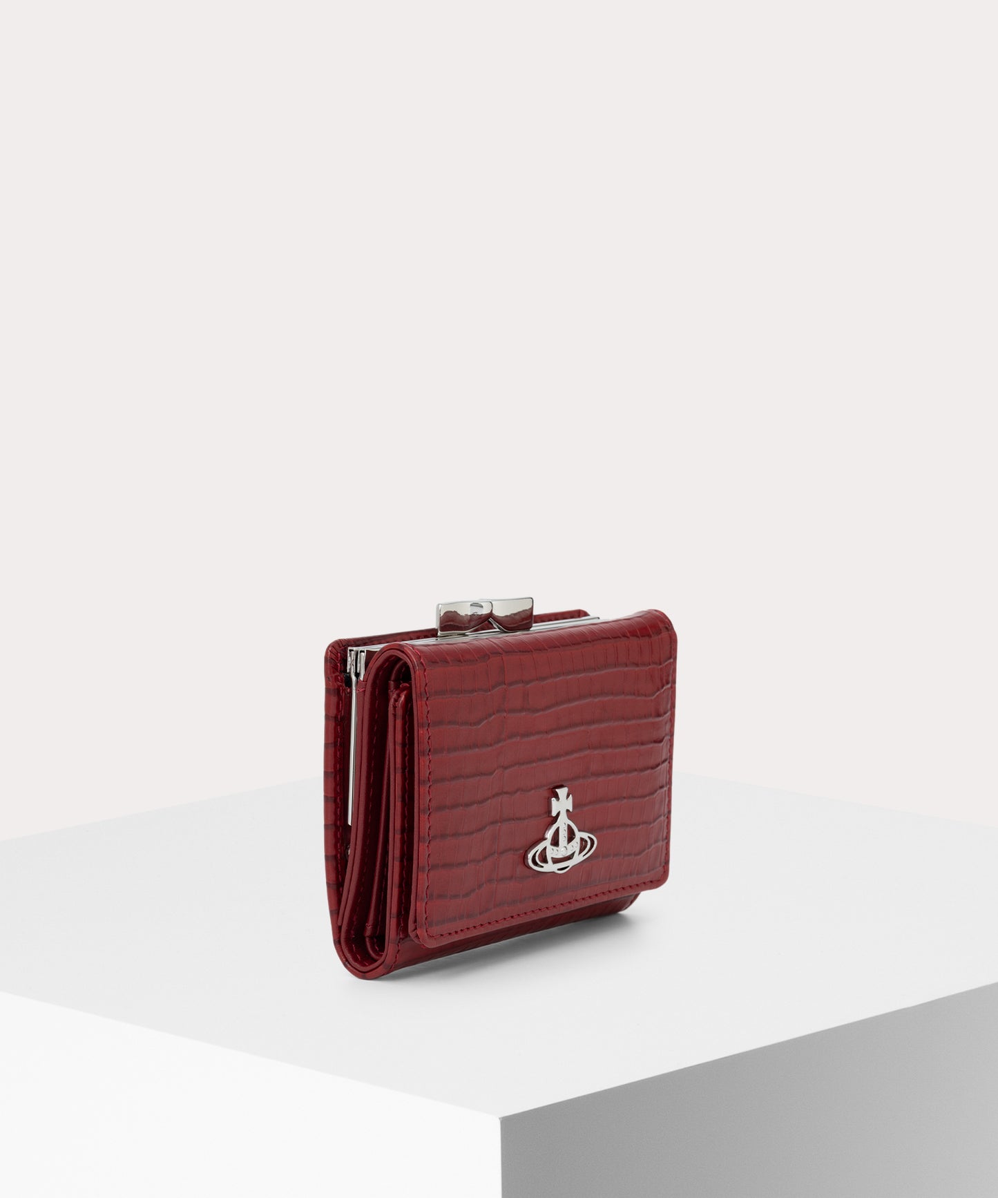 MINI CROC EMBOSSED 口金三つ折り財布